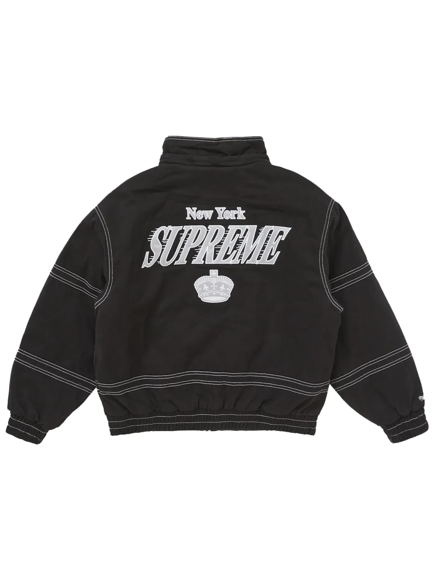 Мужская куртка-стадион с принтом из твила Supreme Mitchell & Ness Jacket — изображение 5 из 5, черный