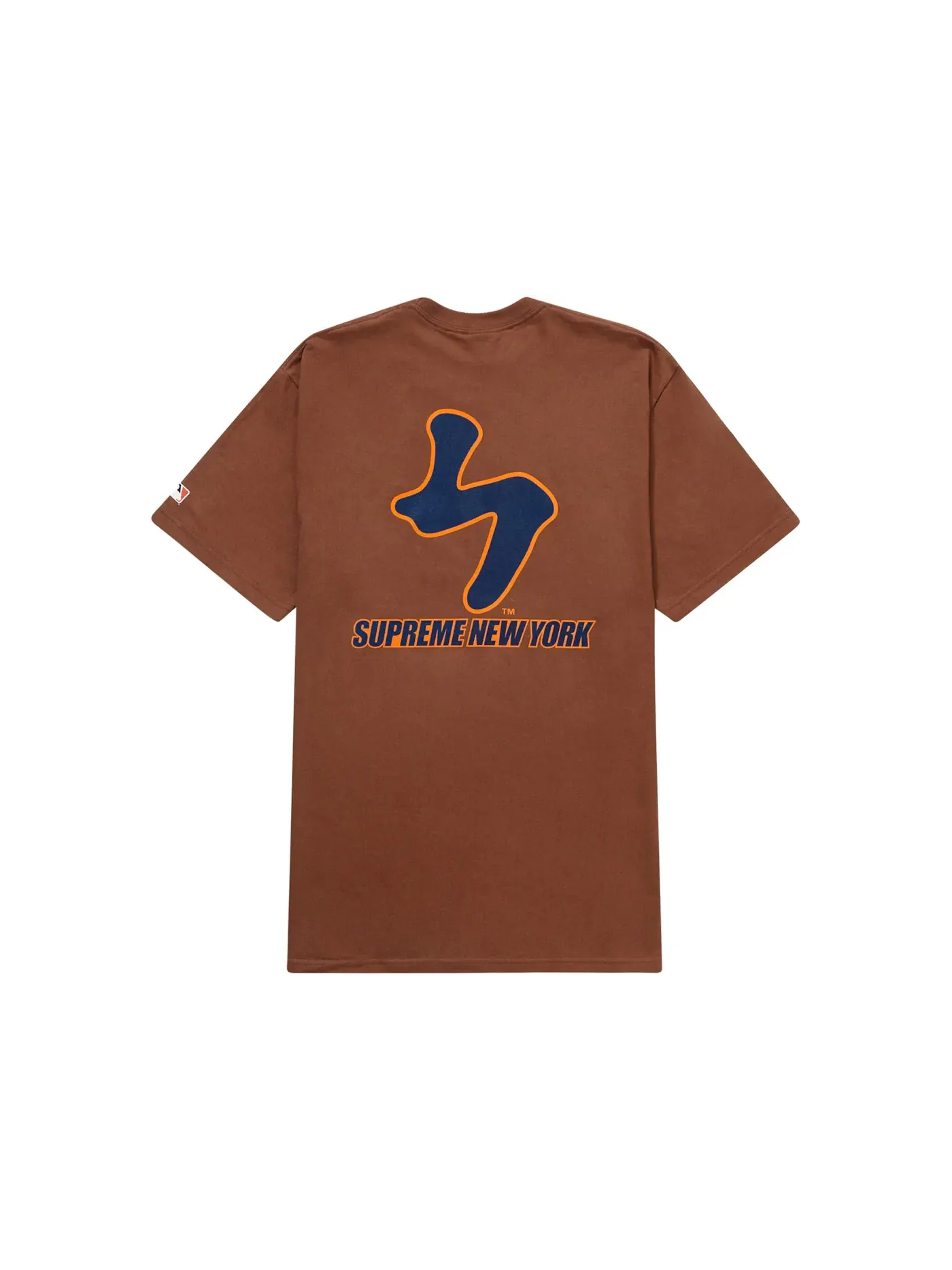 Мужская футболка с принтом Supreme MLB New York Mets Kanji Teams Tee — изображение 2 из 2, коричневый