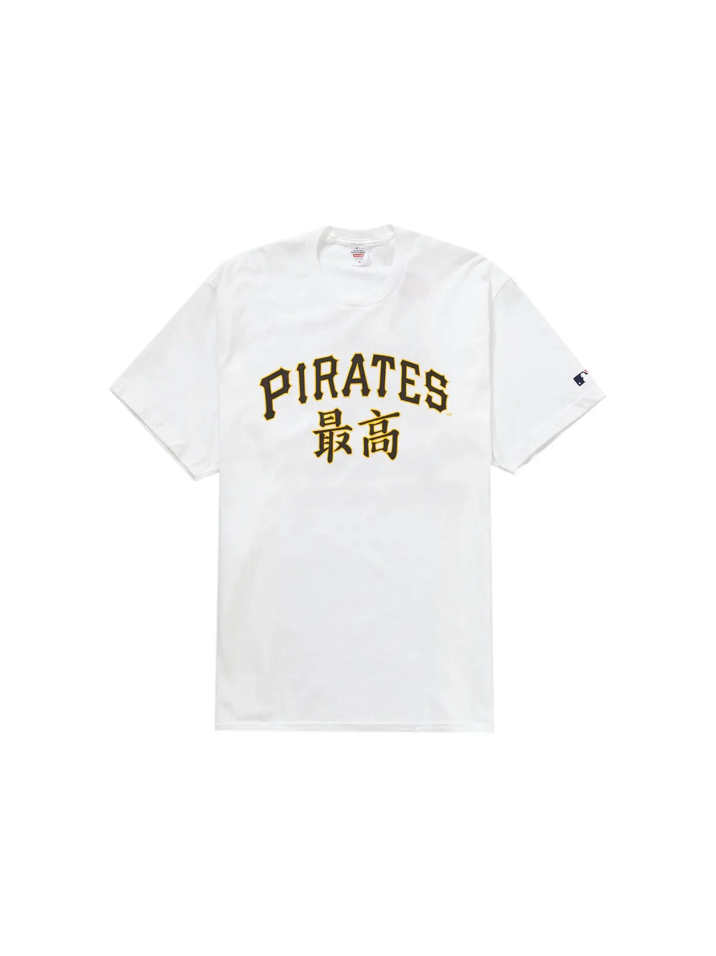 Мужская футболка с принтом Supreme MLB Pittsburgh Pirates Kanji Teams Tee — изображение 1 из 2, белый