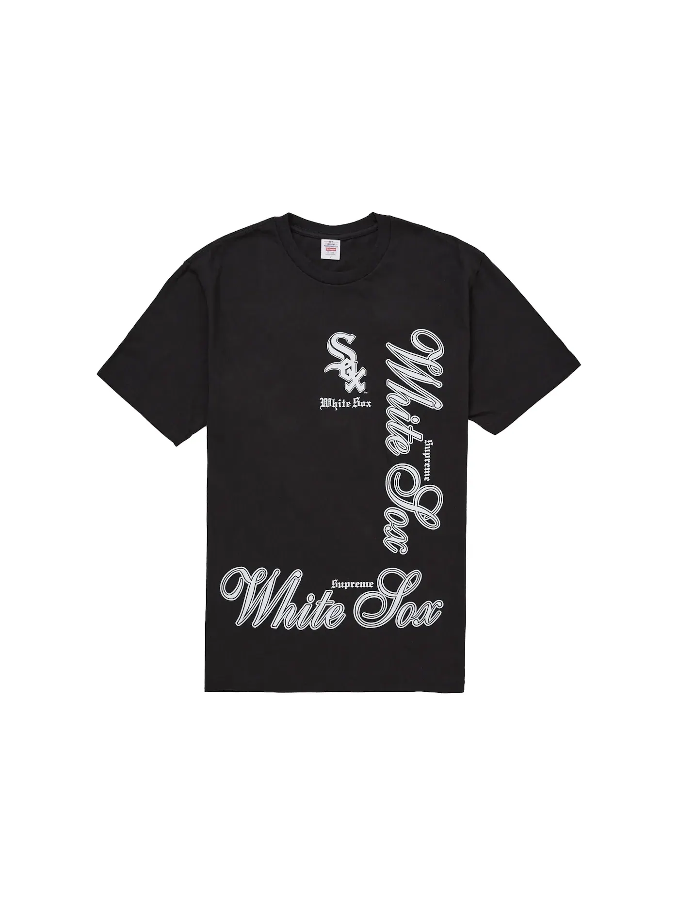 Мужская футболка с принтом Supreme MLB Teams Sox Tee Black — изображение 1 из 2