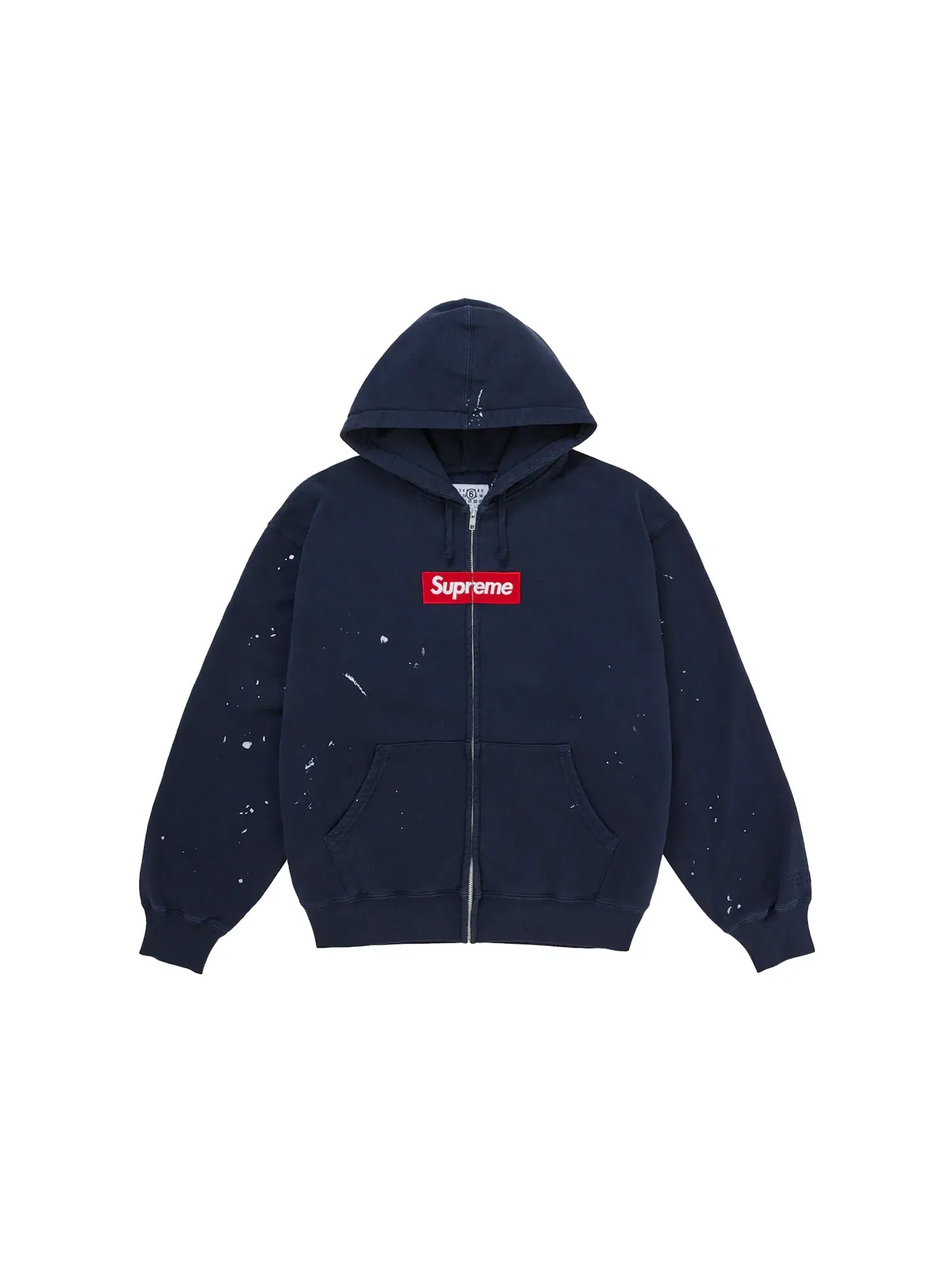 Мужская худи на молнии с капюшоном с принтом Sweatshirt Supreme — изображение 1 из 4, темно-синий