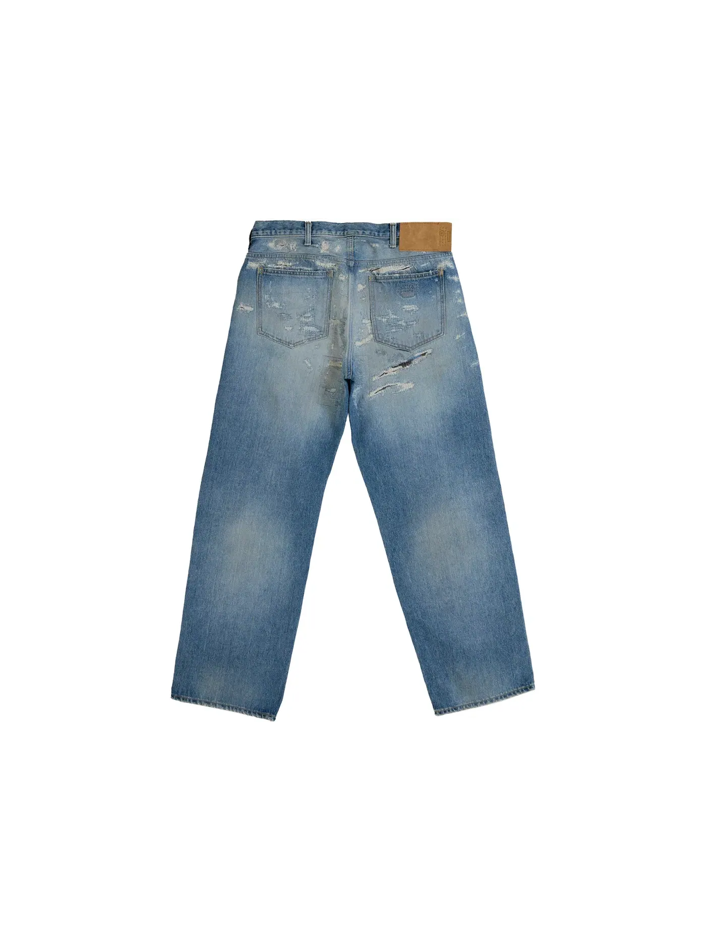 Мужские джинсы свободного кроя с потертостями Jean Supreme — изображение 2 из 2, синий
