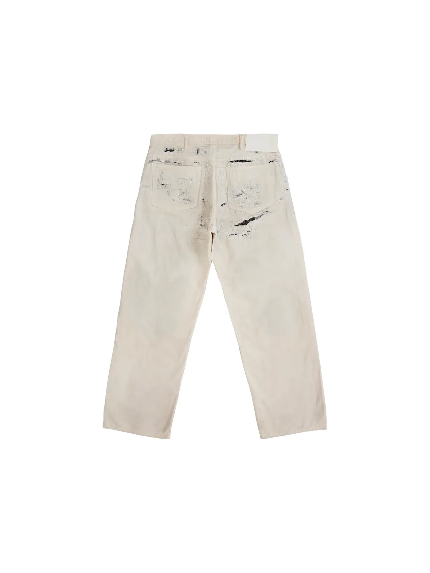 Мужские джинсы свободного кроя с потертостями Jean Supreme — изображение 2 из 2, белый