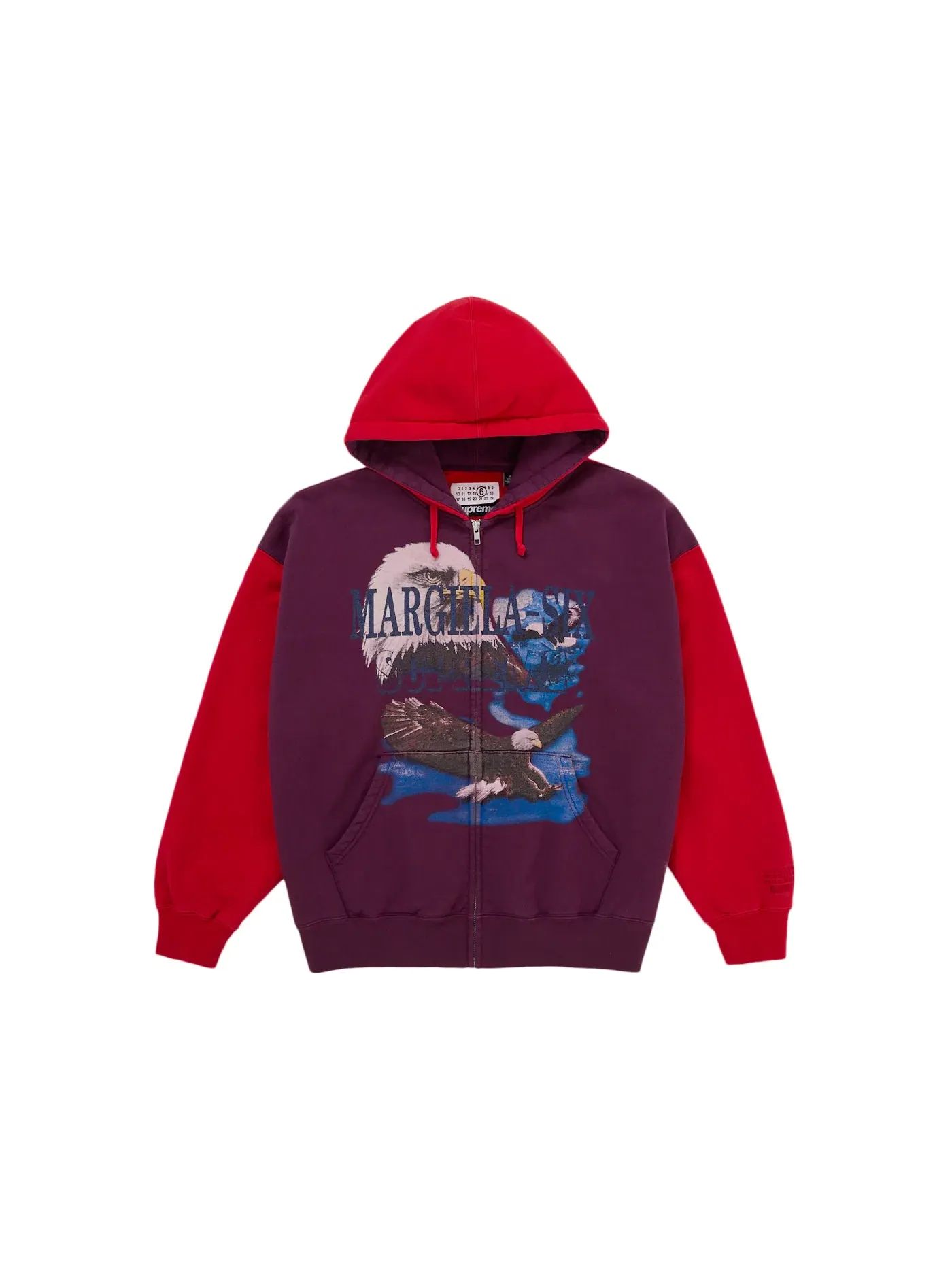 Мужская худи на молнии с принтом Eagle Supreme, MM6 Maison Margiela — изображение 1 из 3, красный