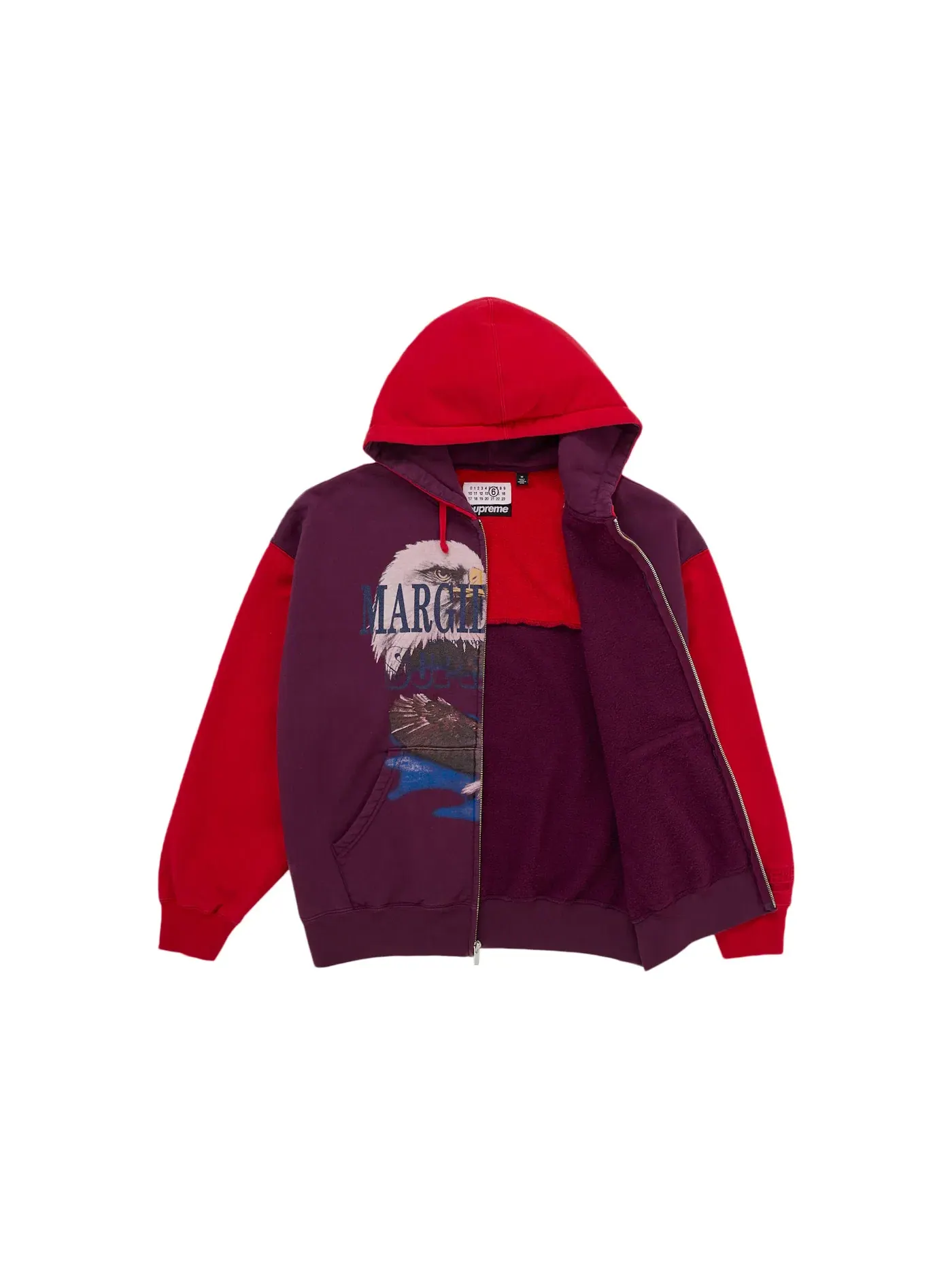 Мужская худи на молнии с принтом Eagle Supreme, MM6 Maison Margiela — изображение 2 из 3, красный