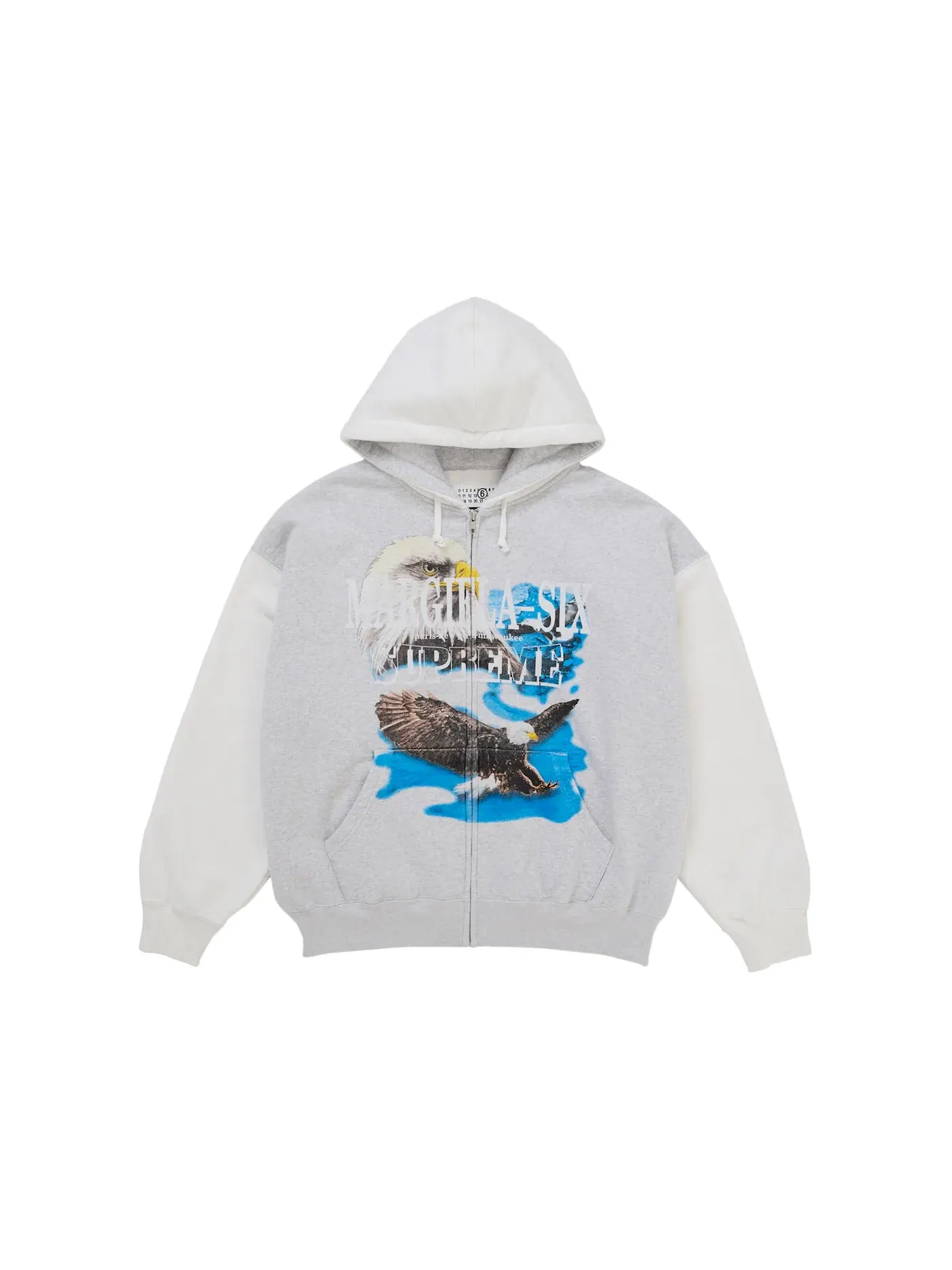 Мужской худи с принтом Eagle Zip Up Supreme MM6 Maison Margiela — изображение 1 из 3, белый