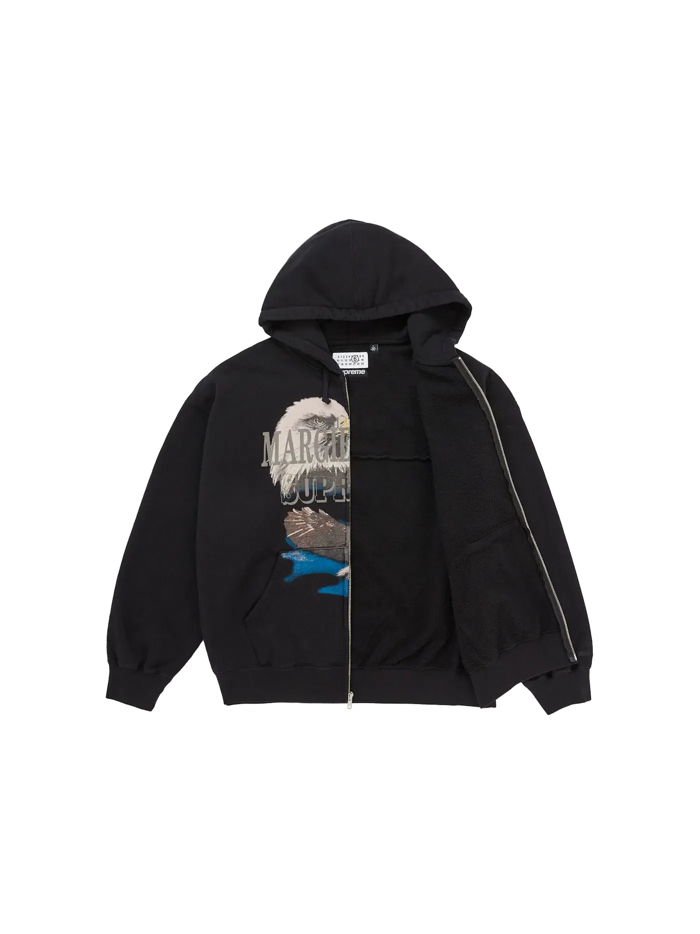 Мужская худи на молнии с принтом Eagle Supreme MM6 Maison Margiela — изображение 2 из 3, черный