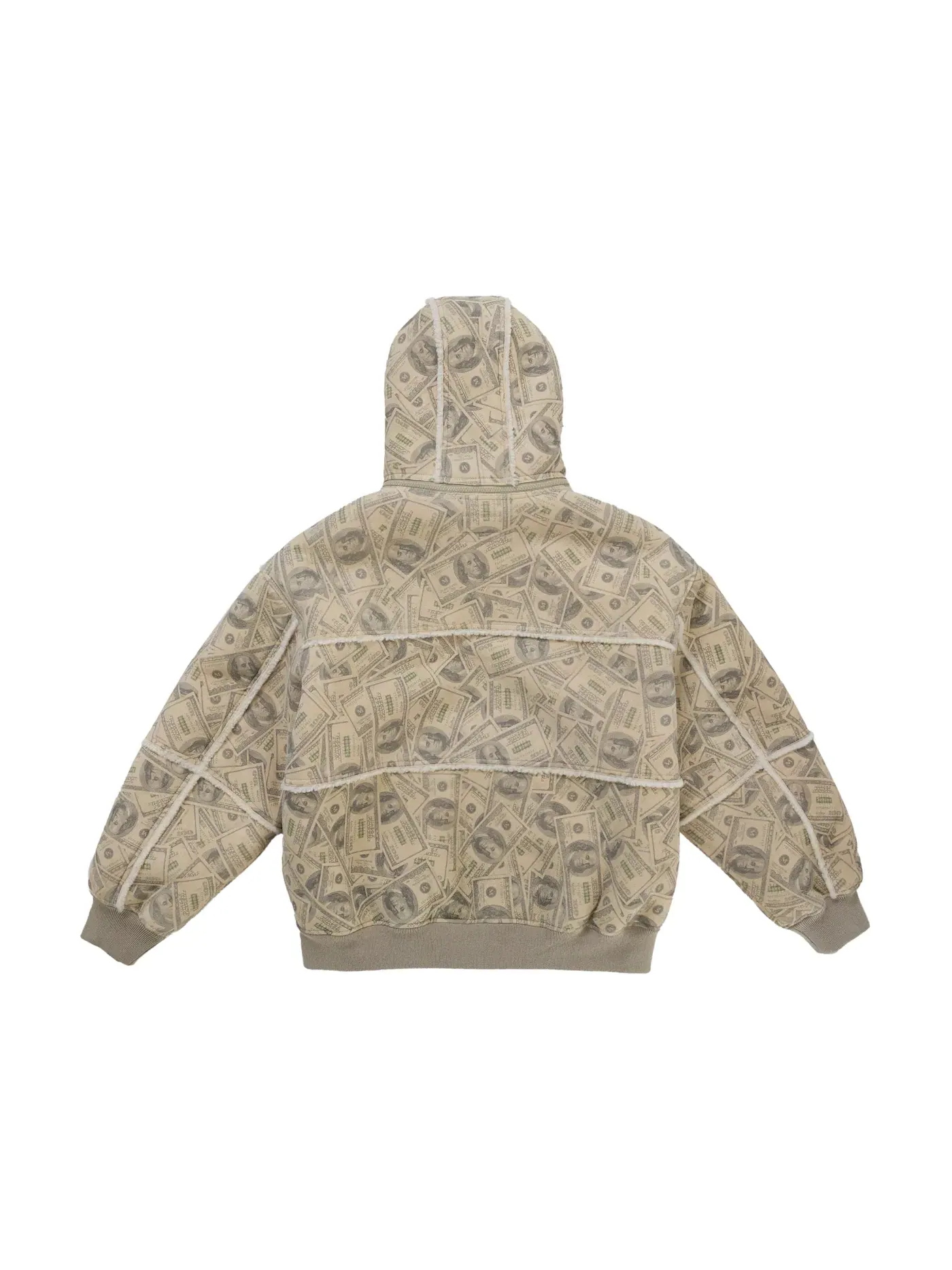 Мужская куртка-бомбер из овчины с капюшоном Jacket Supreme — изображение 3 из 5, белый