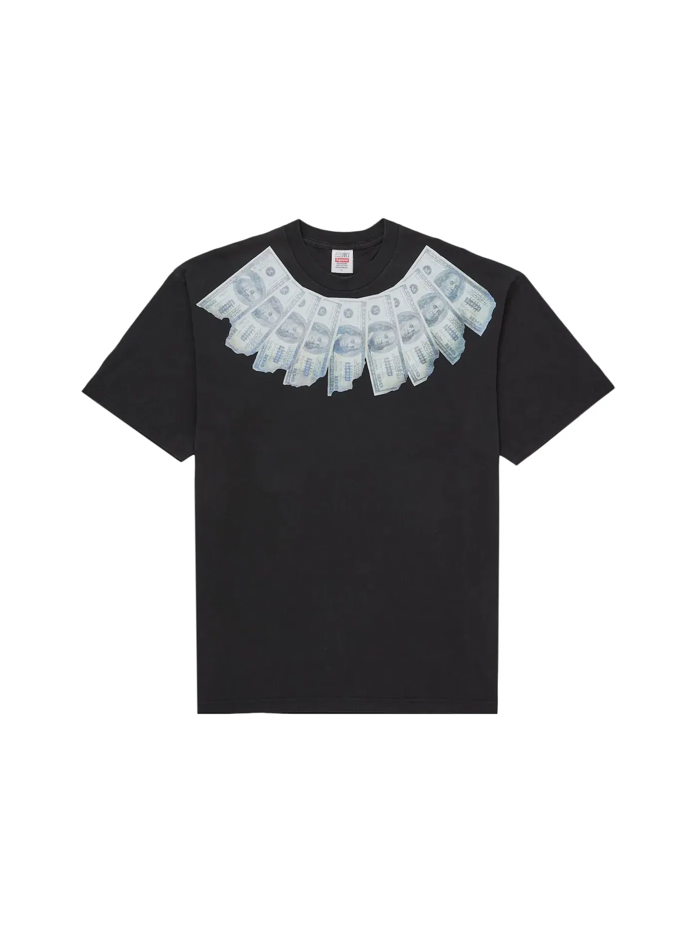 Мужская футболка с принтом Supreme MM6 Maison Margiela Money Top — изображение 1 из 2, черный