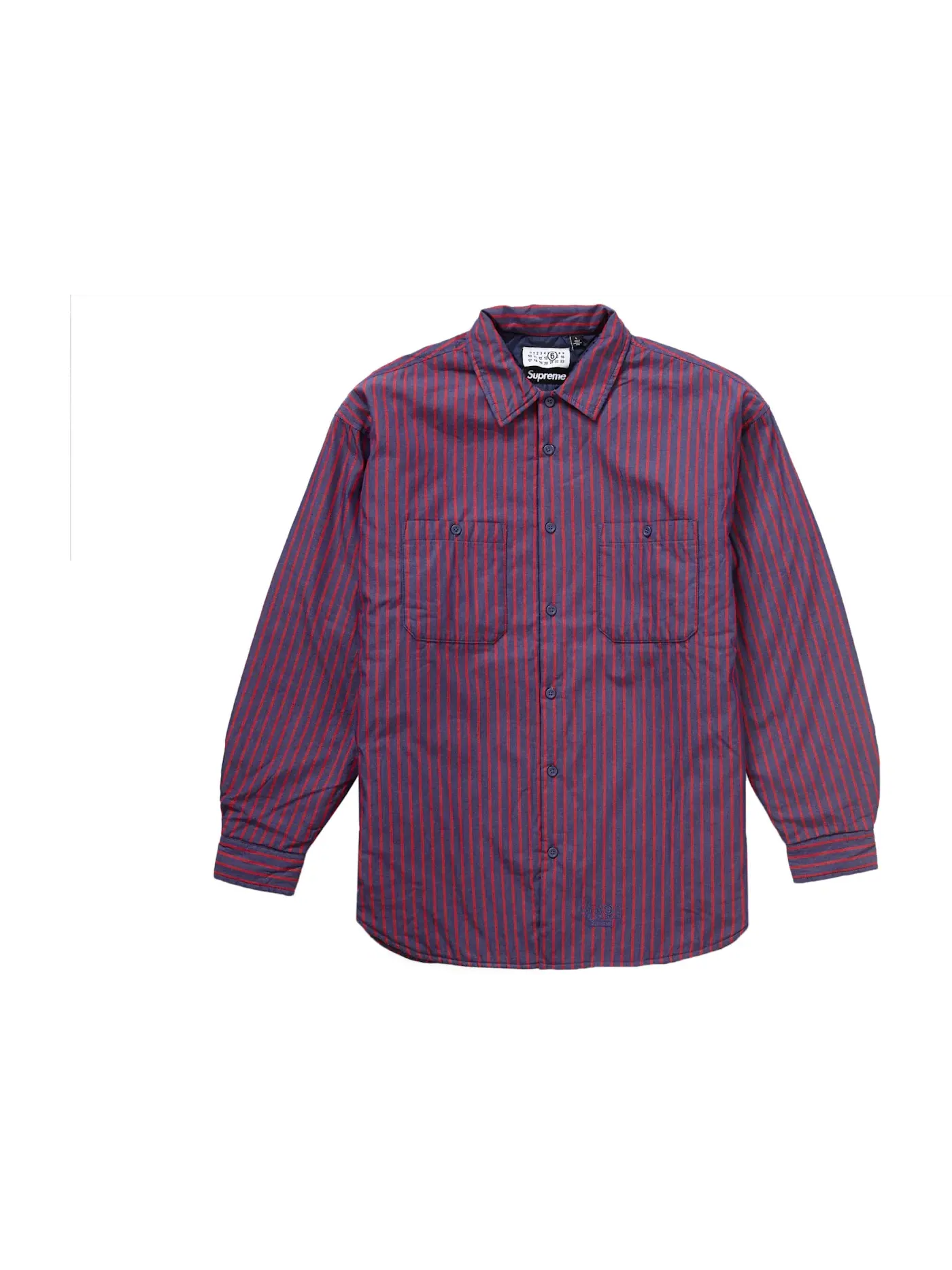 Мужская рубашка с принтом MM6 Maison Margiela Padded Shirt Supreme, Stripes — изображение 1 из 3