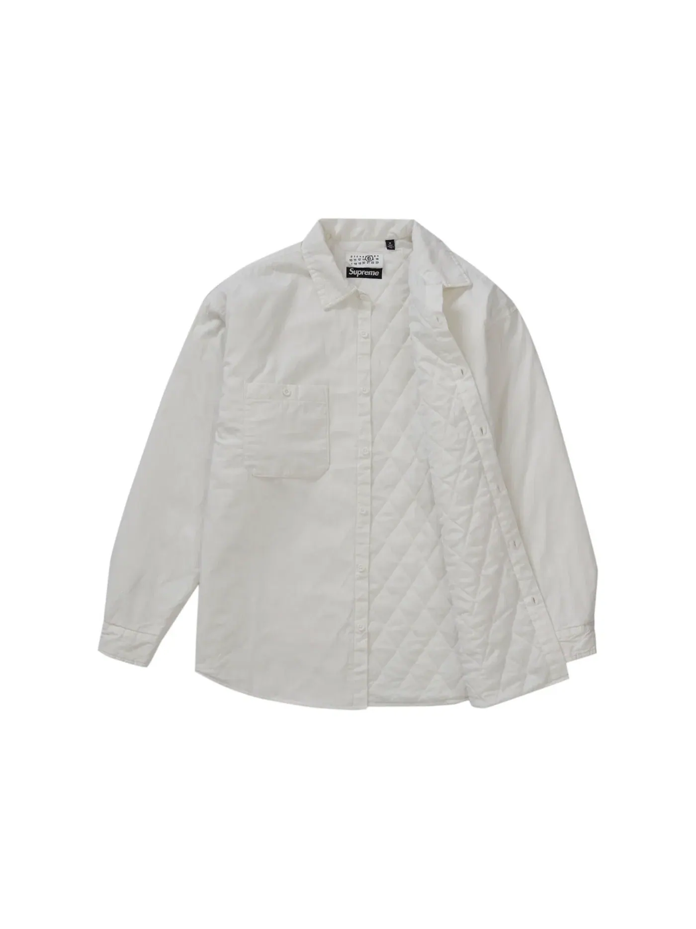 Мужская рубашка стеганая MM6 Maison Margiela Supreme — изображение 2 из 3, белый