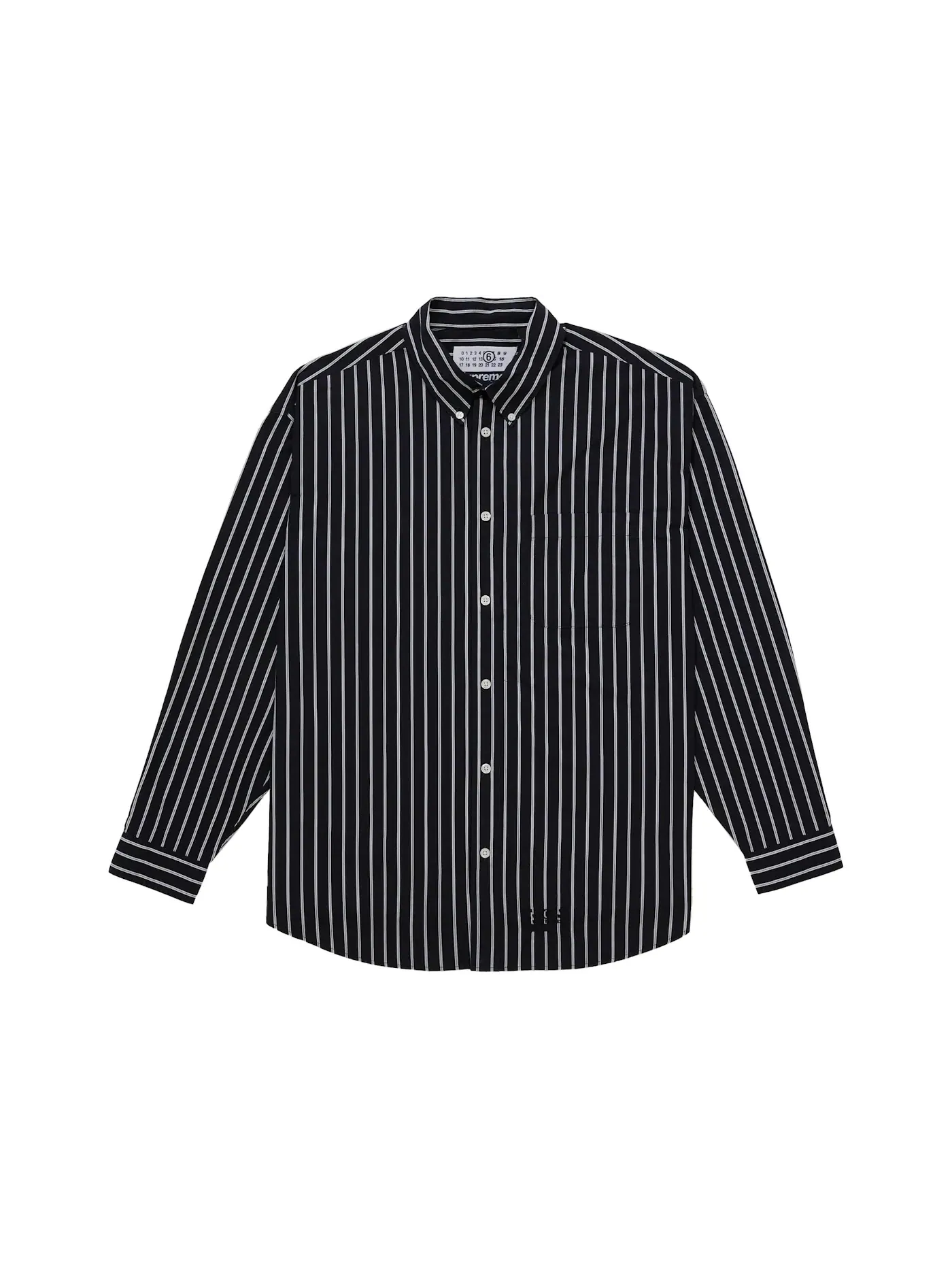 Мужская рубашка с полосками Supreme MM6 Maison Margiela Stripe — изображение 1 из 3, черный