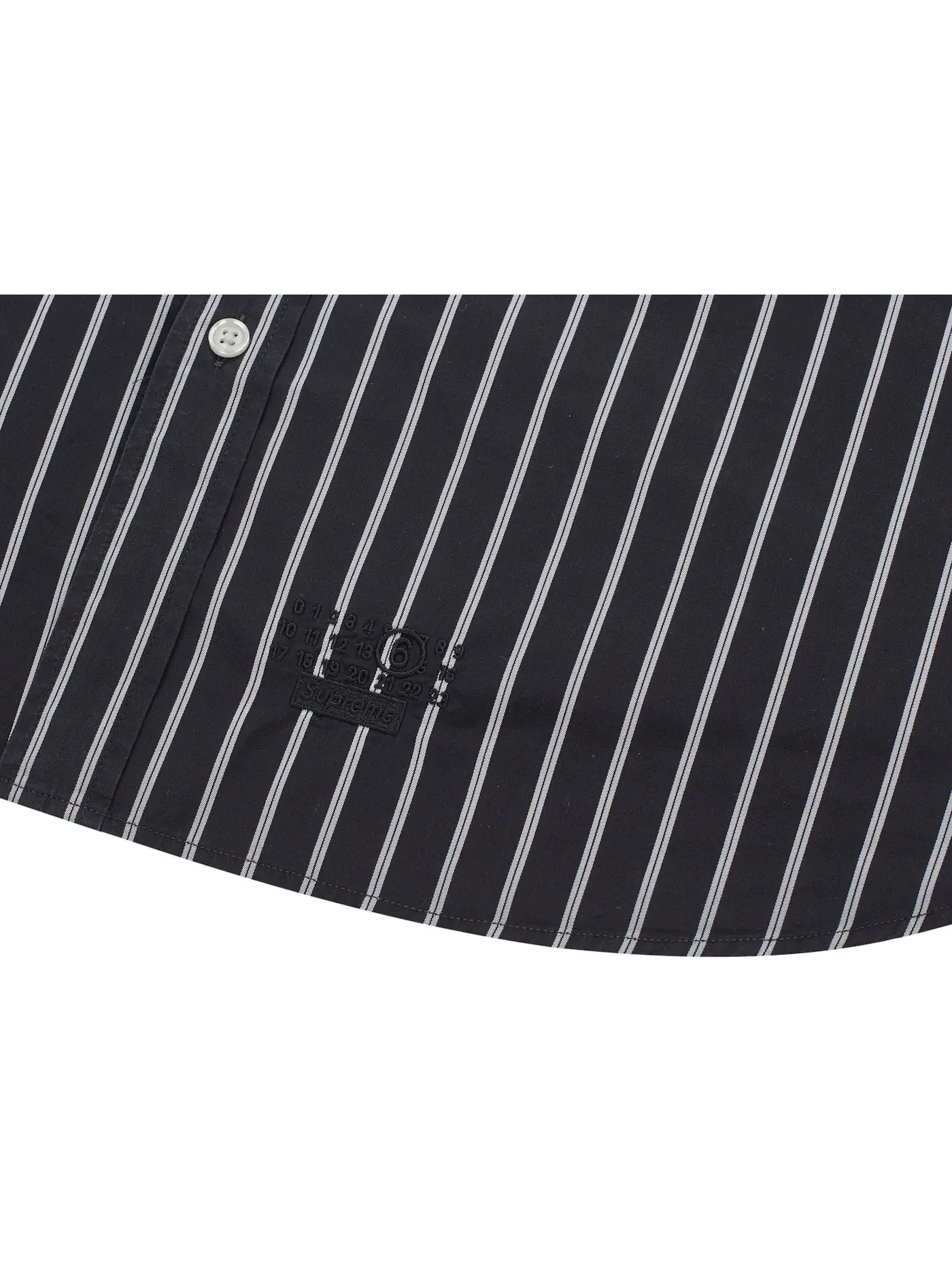 Мужская рубашка с полосками Supreme MM6 Maison Margiela Stripe — изображение 3 из 3, черный