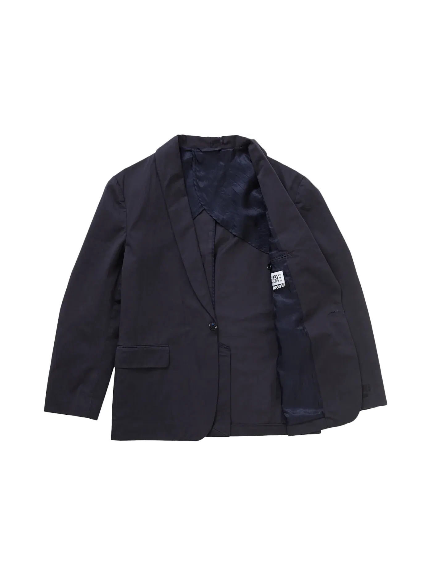 Мужской костюм из хлопка Supreme MM6 Maison Margiela Washed Cotton Suit — изображение 3 из 6, темно-синий