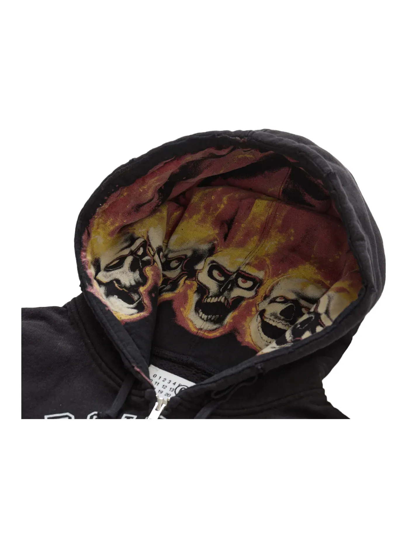 Мужская худи с принтом Supreme MM6 Maison Margiela Zip Up Hooded Sweatshirt — изображение 3 из 3, черный