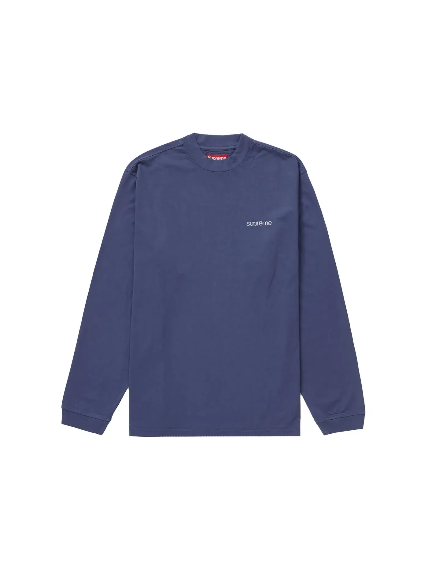 Мужская футболка с высоким воротником и длинным рукавом Supreme, L/S Top (FW23) — изображение 1 из 1, темно-синий