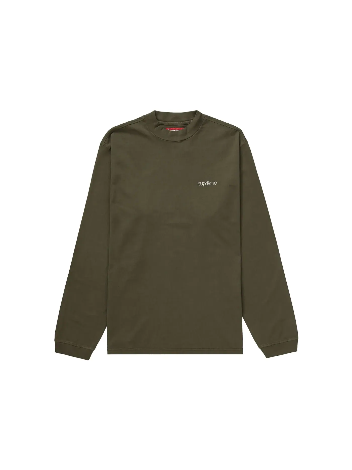 Мужская футболка с высоким воротником и длинным рукавом Supreme L/S Top (FW23) — изображение 1 из 1, оливковый