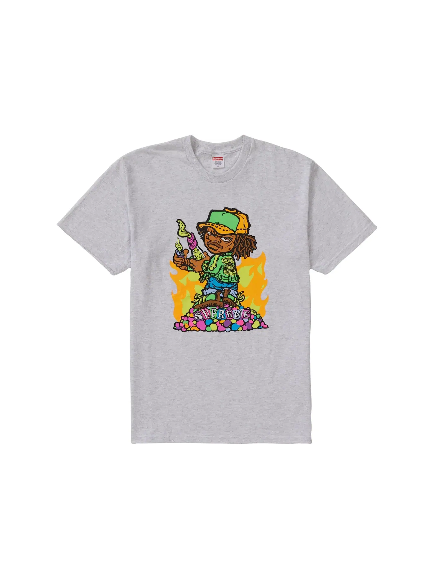 Мужская футболка с принтом Molotov Kid Tee Supreme — изображение 1 из 1, серый