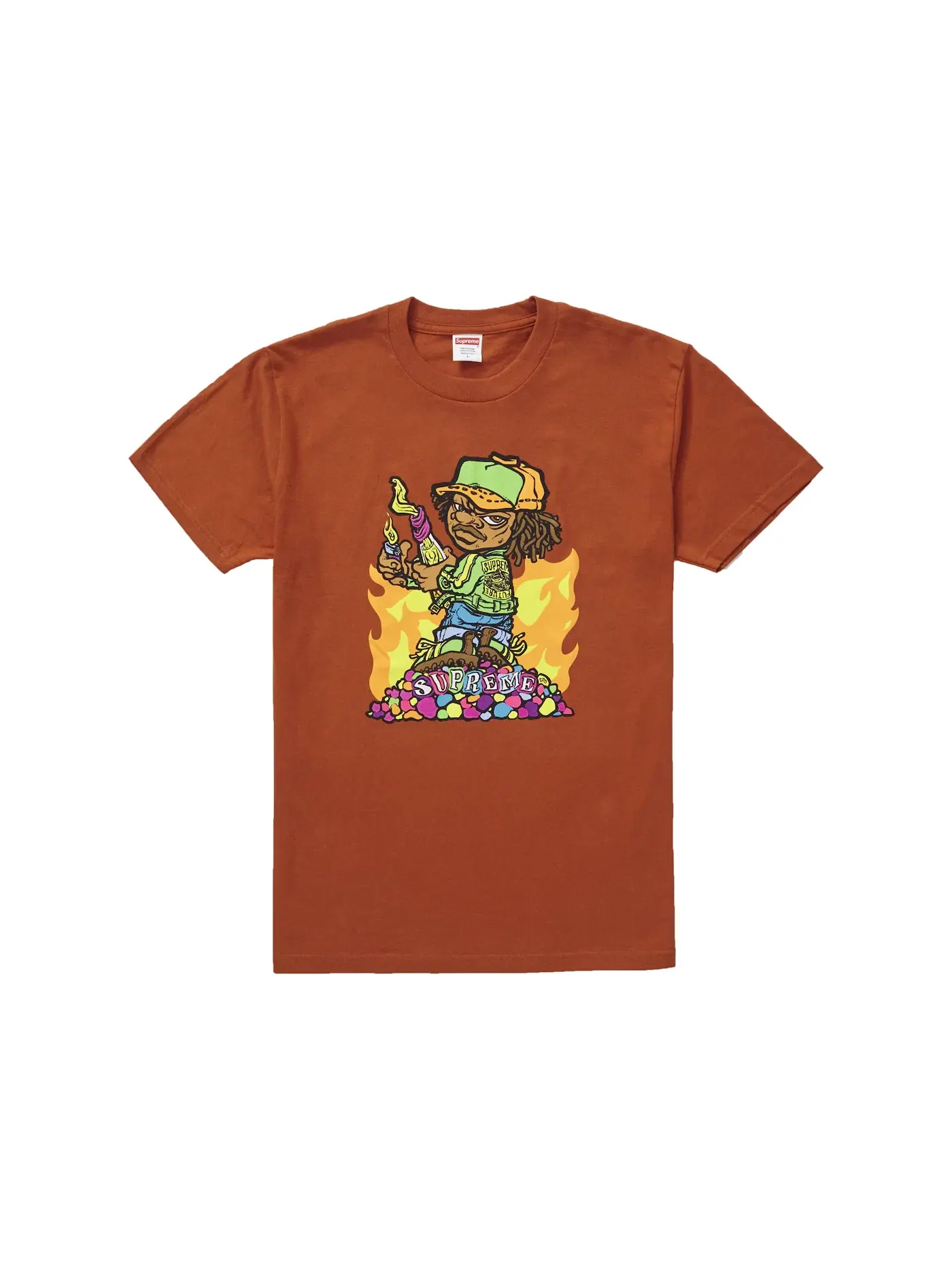 Мужская футболка с принтом Supreme Molotov Kid Tee — изображение 1 из 1, красный