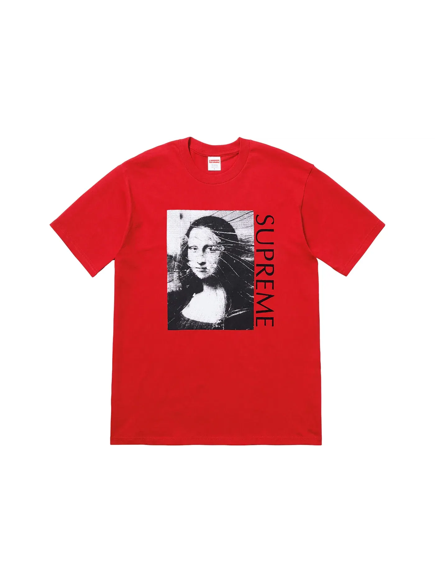 Мужская футболка с принтом Supreme Mona Lisa Tee — изображение 1 из 1, красный