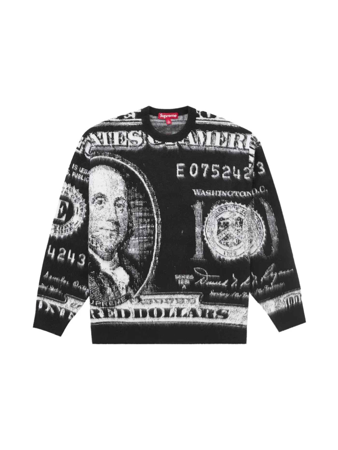 Мужской свитер Supreme Money Sweater Supreme — изображение 1 из 2, черный