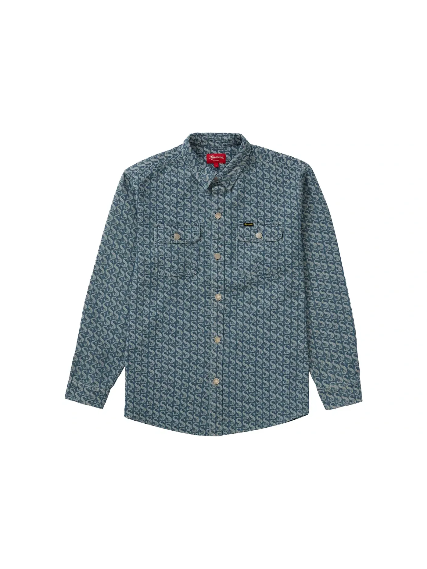 Мужская рубашка из денима Supreme — изображение 1 из 1, синий