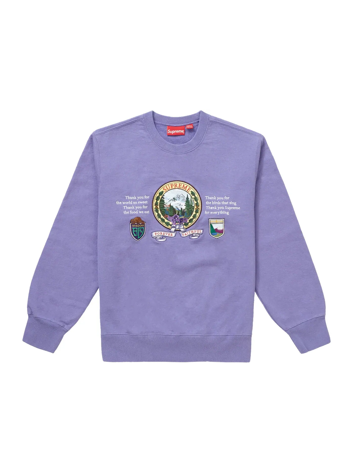 Мужской свитшот Supreme Crewneck — изображение 1 из 1, светлый фиолетовый
