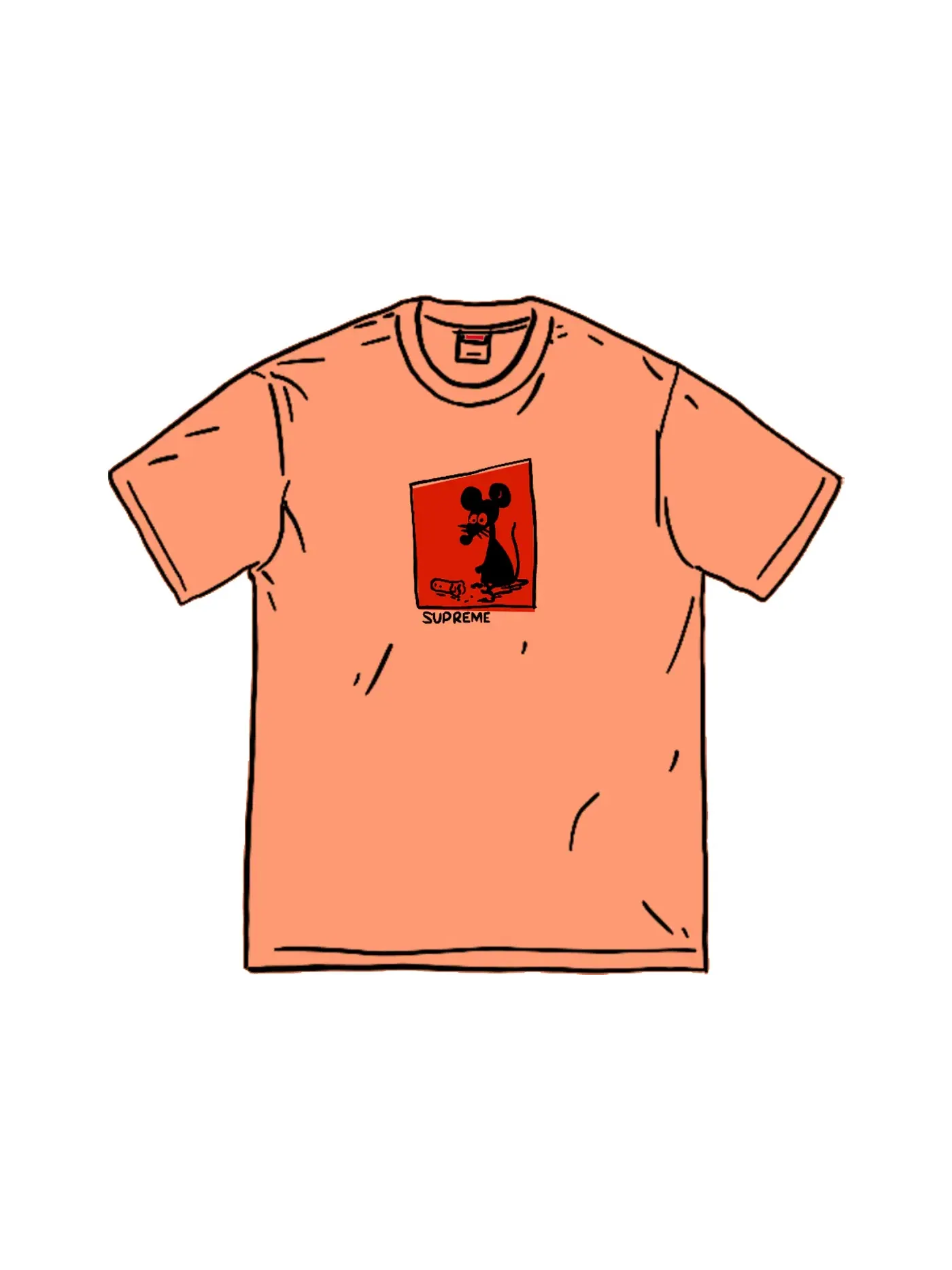 Мужская футболка с принтом Supreme Tee — изображение 1 из 1, персиковый