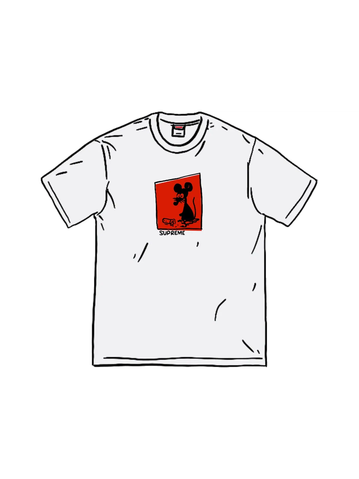 Мужская футболка с принтом Supreme Tee — изображение 1 из 1, белый