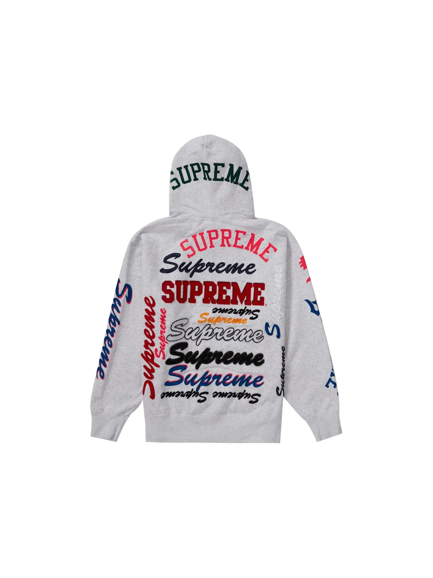 Мужской худи с принтом Supreme Sweatshirt — изображение 1 из 2, серый
