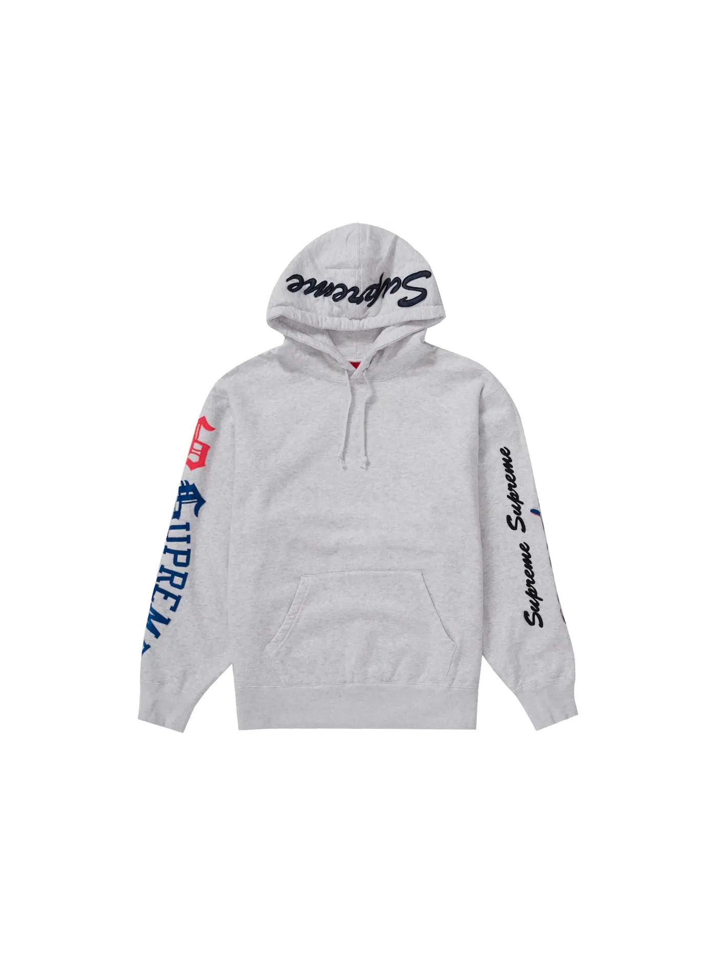 Мужской худи с принтом Supreme Sweatshirt — изображение 2 из 2, серый