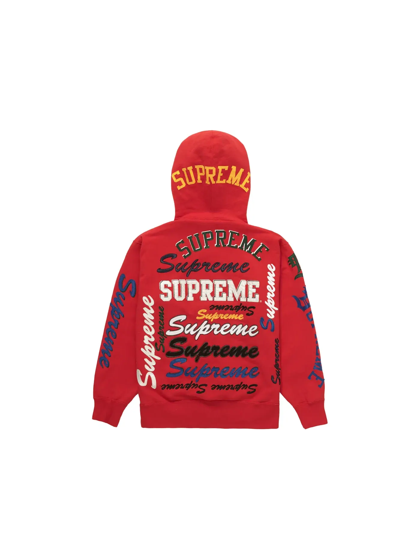 Мужская худи с принтом Multi Logo Supreme — изображение 1 из 2, красный
