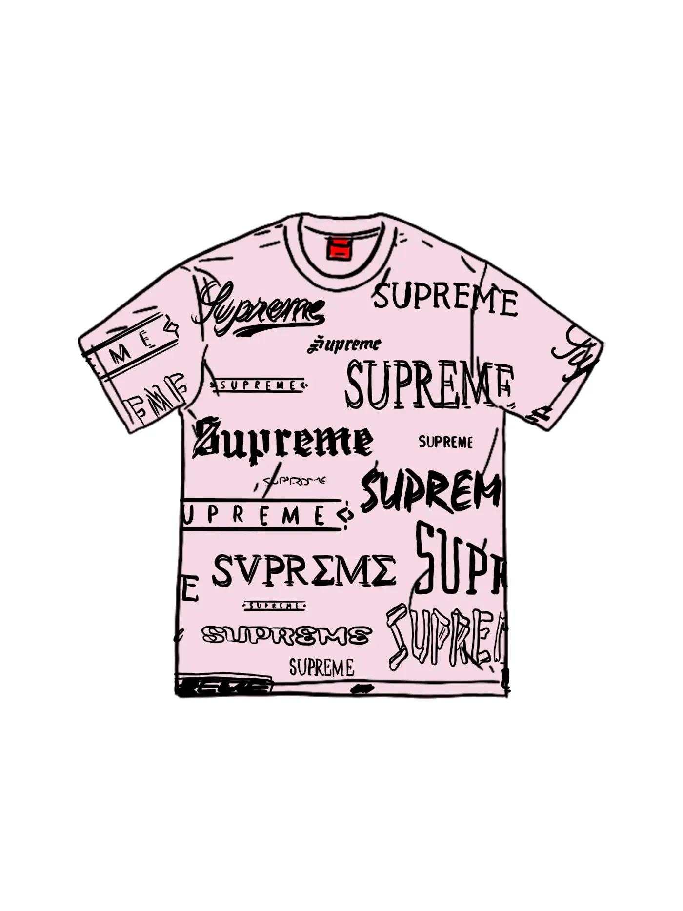Мужская футболка с принтом Supreme Tee — изображение 1 из 1, розовый