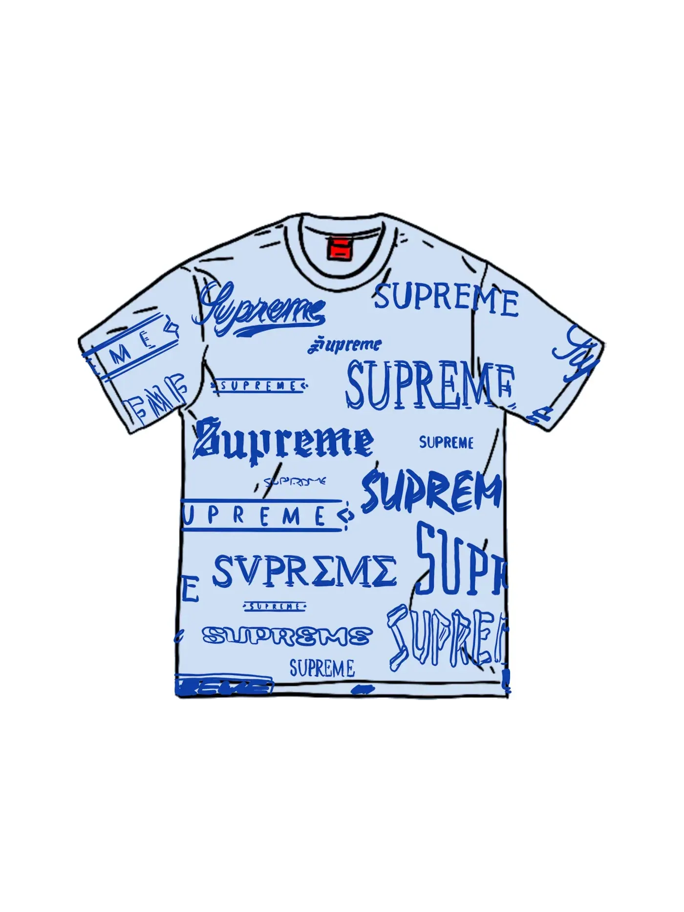 Мужская футболка с принтом Supreme Tee — изображение 1 из 1, белый