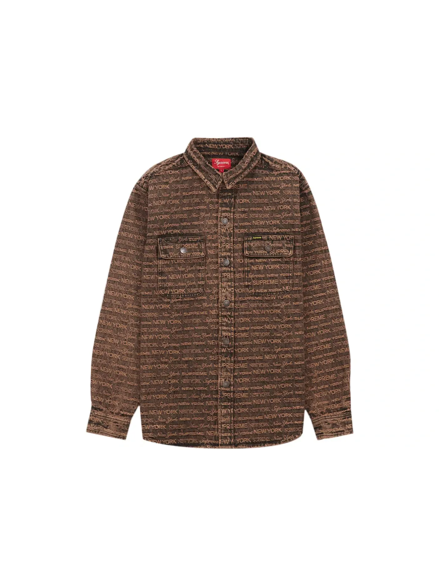 Мужская рубашка джинсовая с жаккардовым узором Supreme Shirt — изображение 1 из 1, коричневый