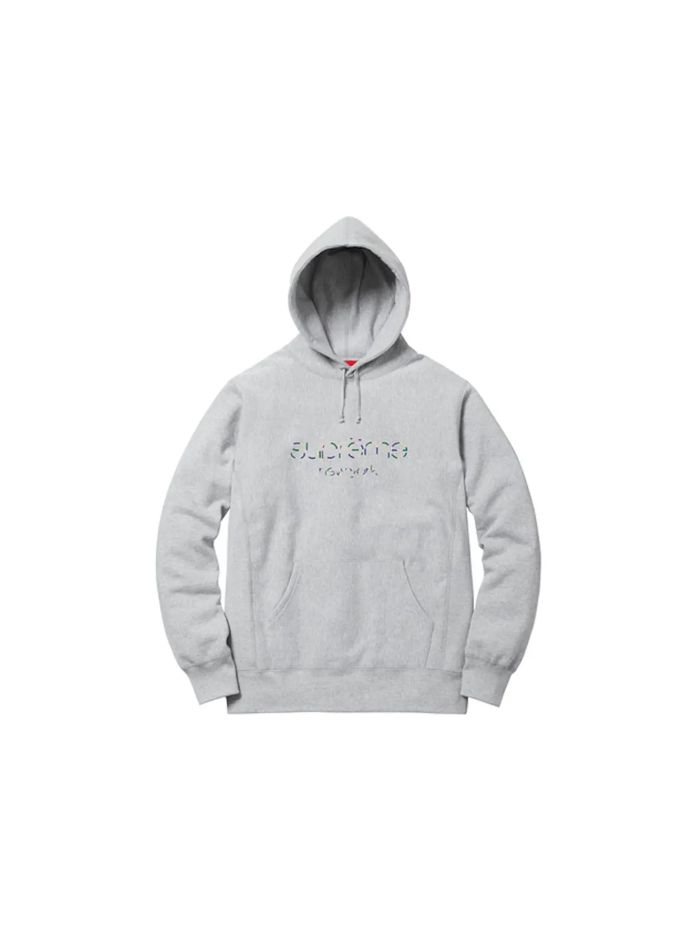 Мужской худи с принтом Supreme Classic Logo — изображение 1 из 1, серый