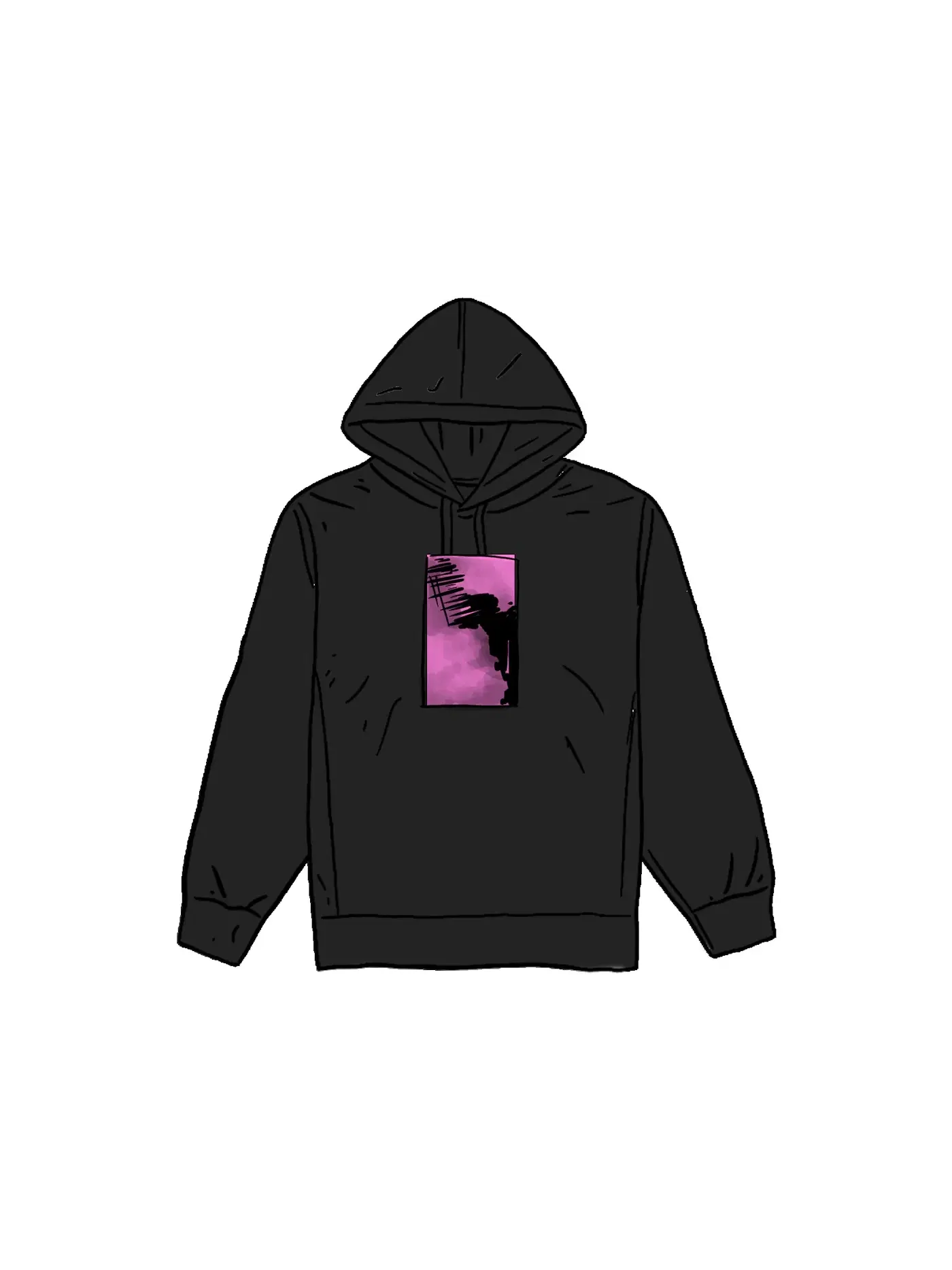 Мужской худи с капюшоном с принтом Hooded Sweatshirt Supreme — изображение 1 из 1, черный