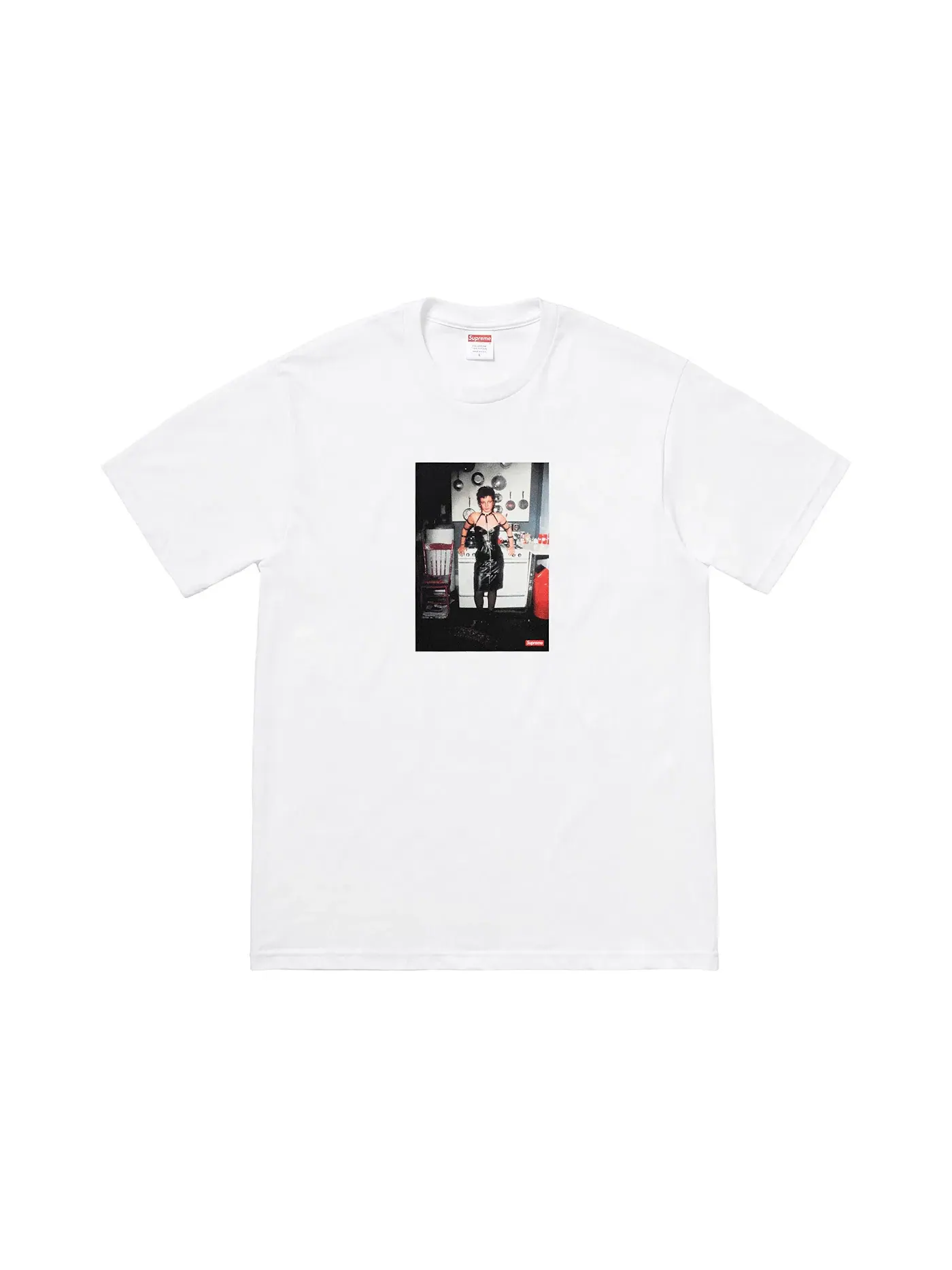 Мужская футболка с принтом Supreme Nan Goldin Nan as a dominatrix Tee — изображение 1 из 1, белый