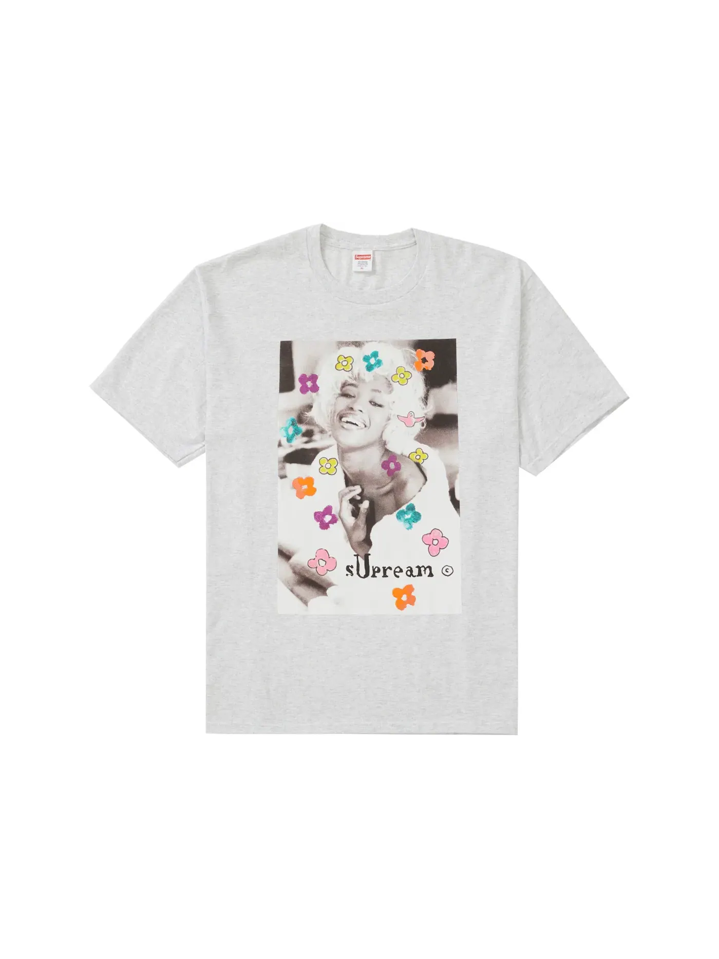 Мужская футболка с принтом Supreme Tee — изображение 1 из 1, серый