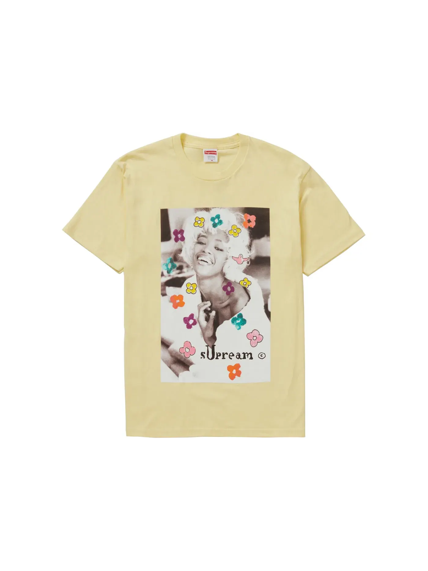 Мужская футболка с принтом Supreme Tee — изображение 1 из 1, бледный желтый