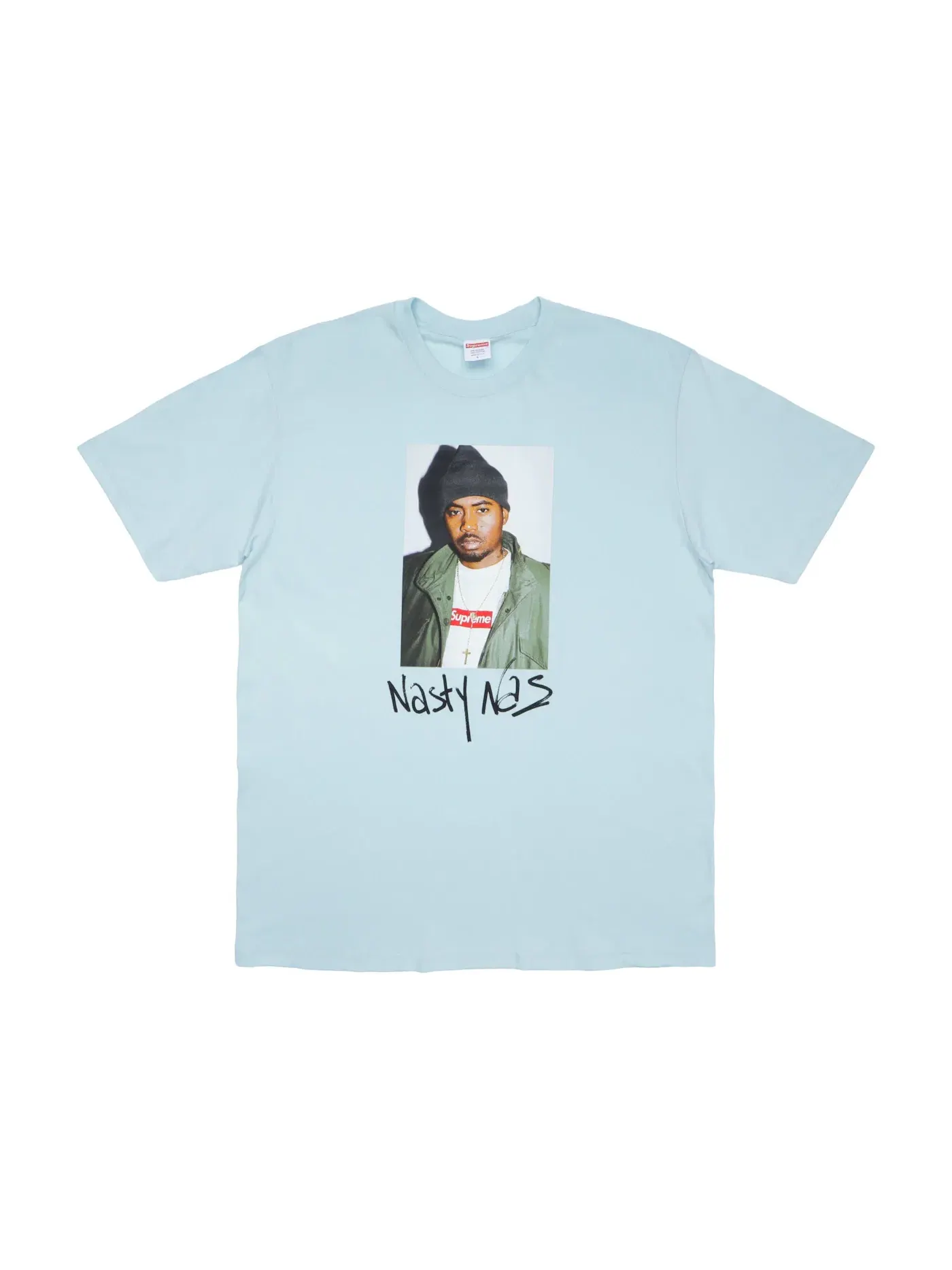 Мужская футболка Supreme Nas Tee — изображение 1 из 1, бледный синий