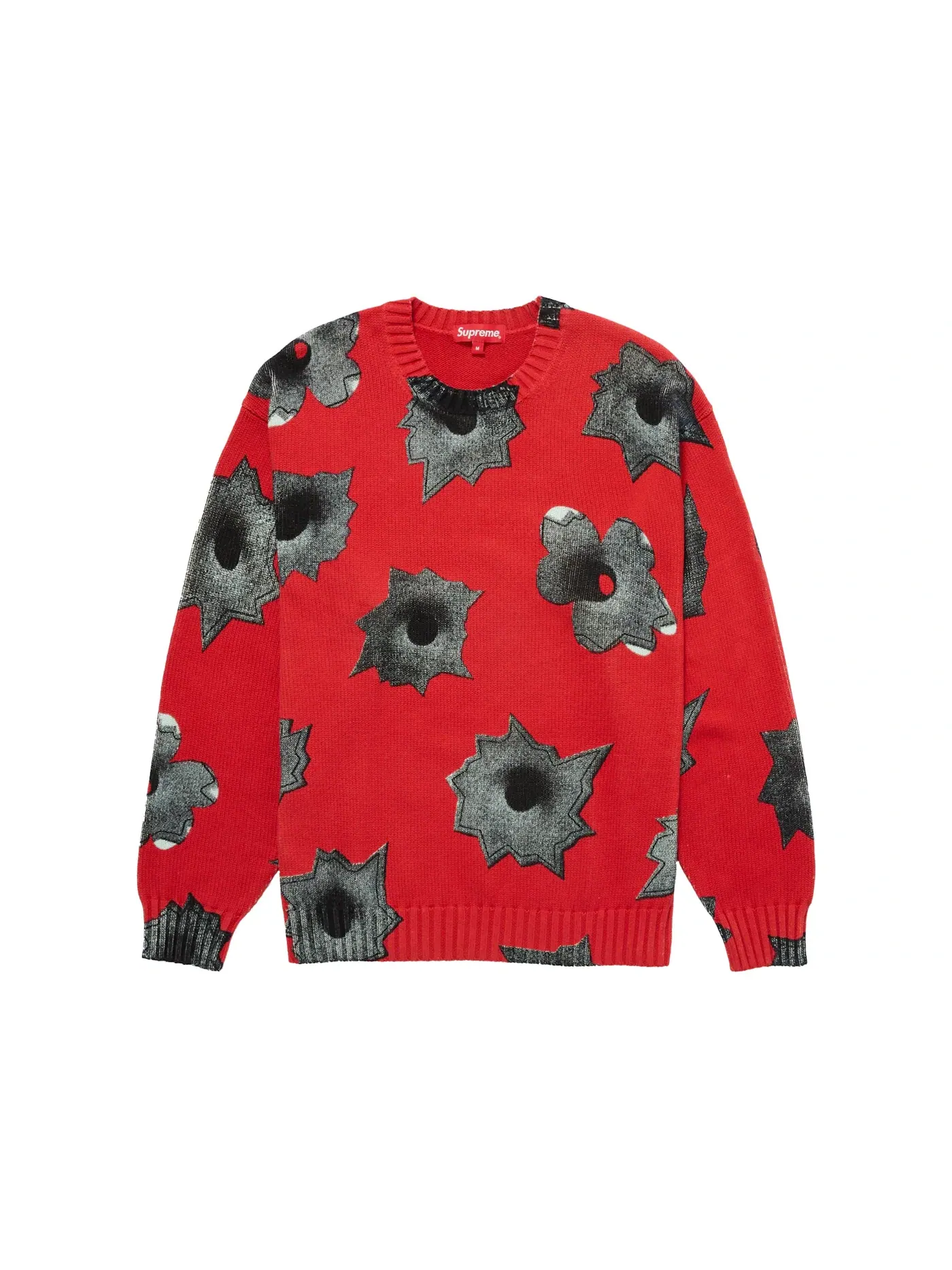 Мужской свитер с принтом Supreme Nate Lowman Sweater — изображение 1 из 2, красный