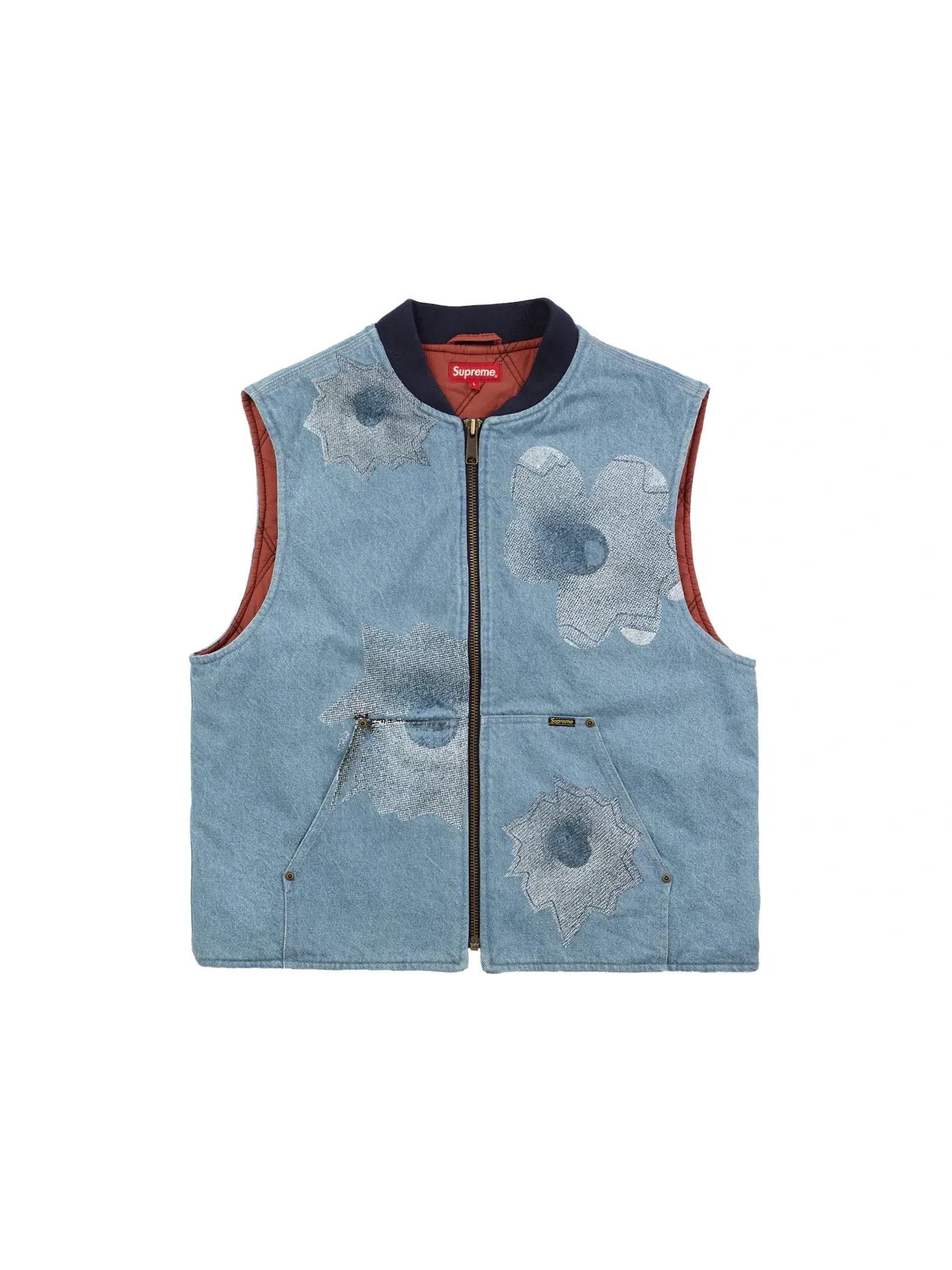Мужской жилет с принтом Supreme Lowman Work Vest — изображение 1 из 2, джинсовый синий