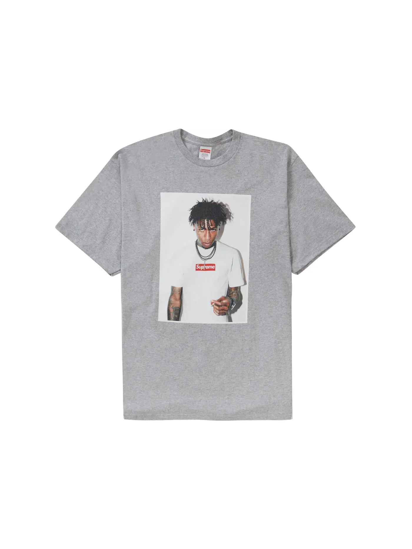 Мужская футболка с принтом Supreme NBA YoungBoy Tee Heather Grey — изображение 1 из 1
