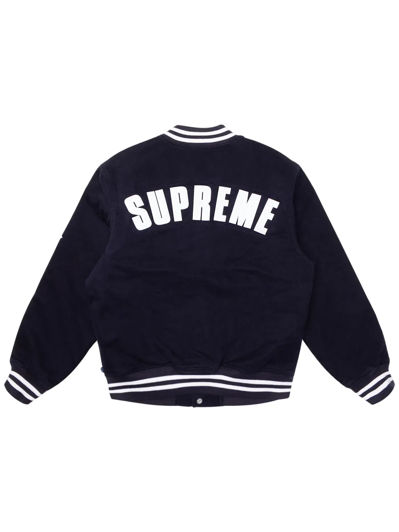 Мужская бейсбольная куртка с принтом Supreme Varsity Jacket Navy — изображение 2 из 2