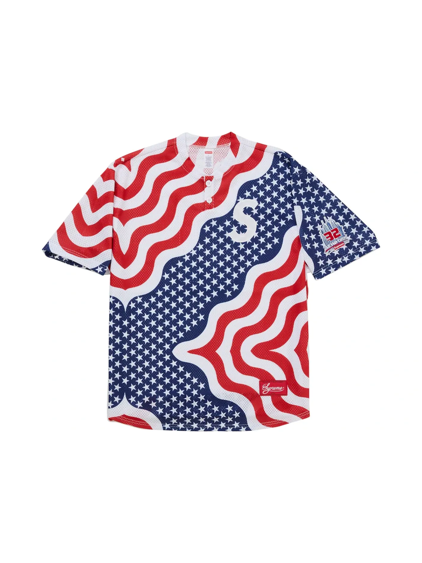 Мужская джерси с длинным рукавом Supreme Henley, Flag — изображение 1 из 2