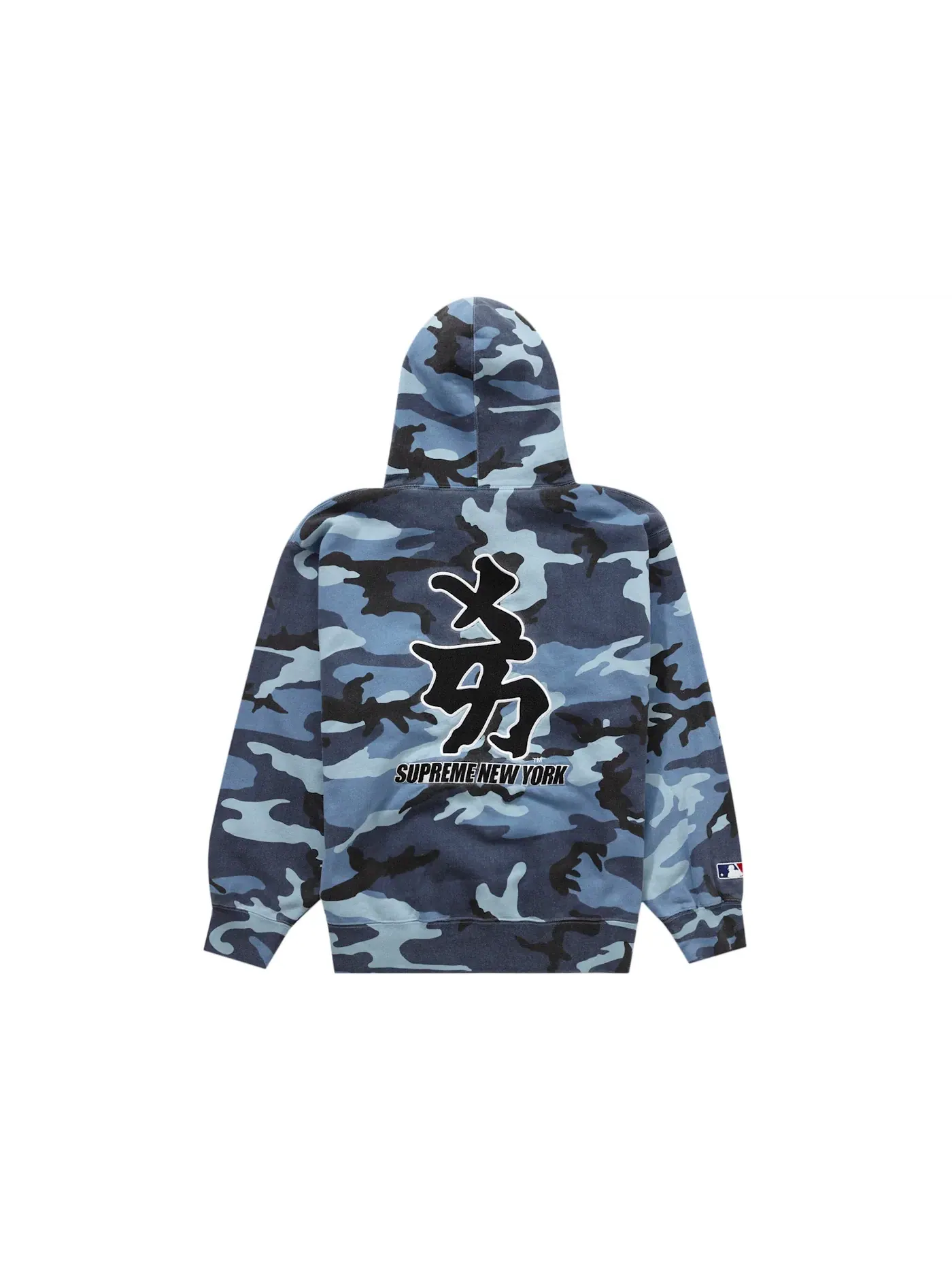 Мужской свитшот с капюшоном с принтом Supreme New York Yankees Kanji — изображение 2 из 2, синий