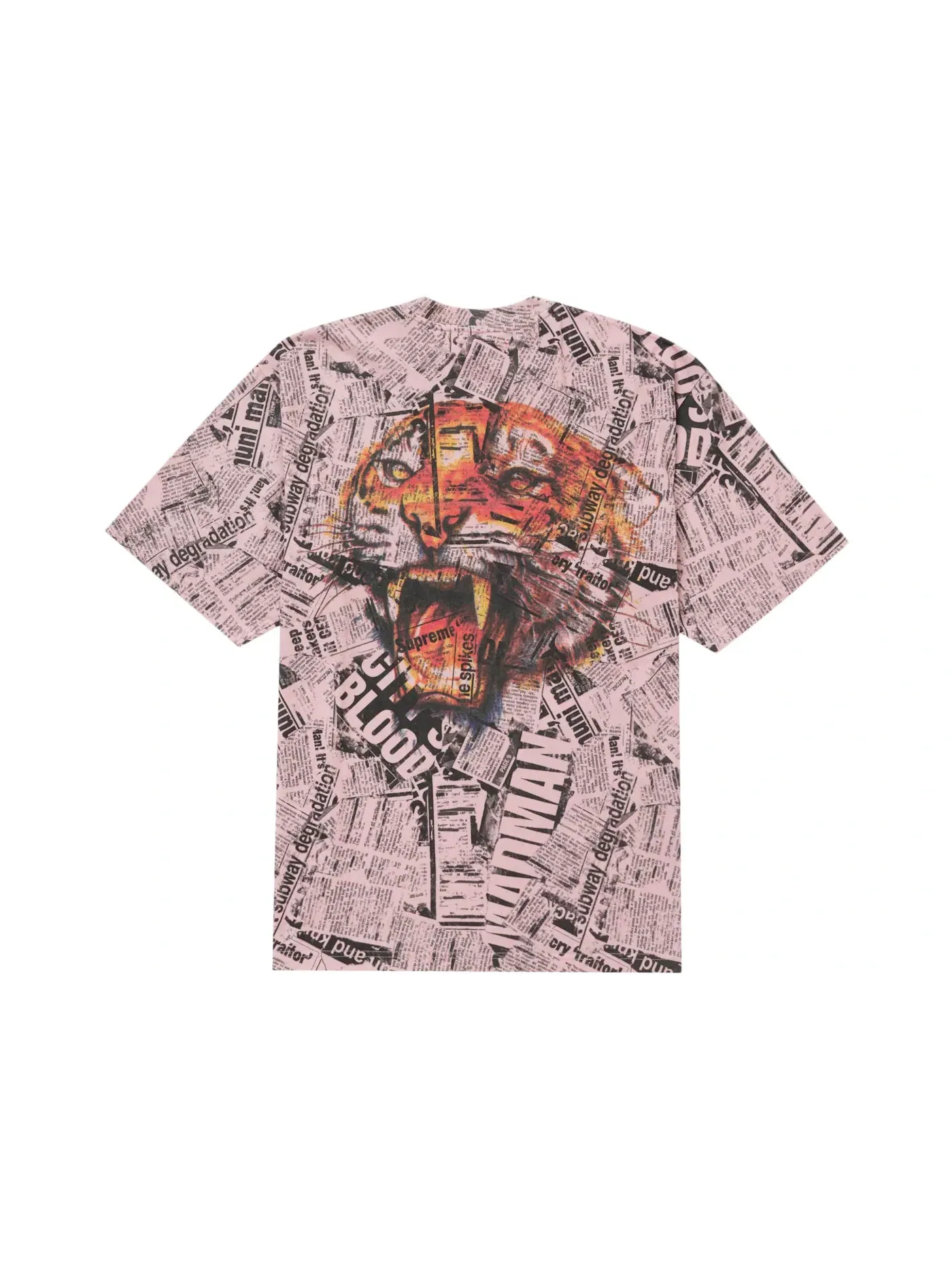 Мужская футболка с принтом Supreme Newspaper S/S Top — изображение 1 из 2, розовый