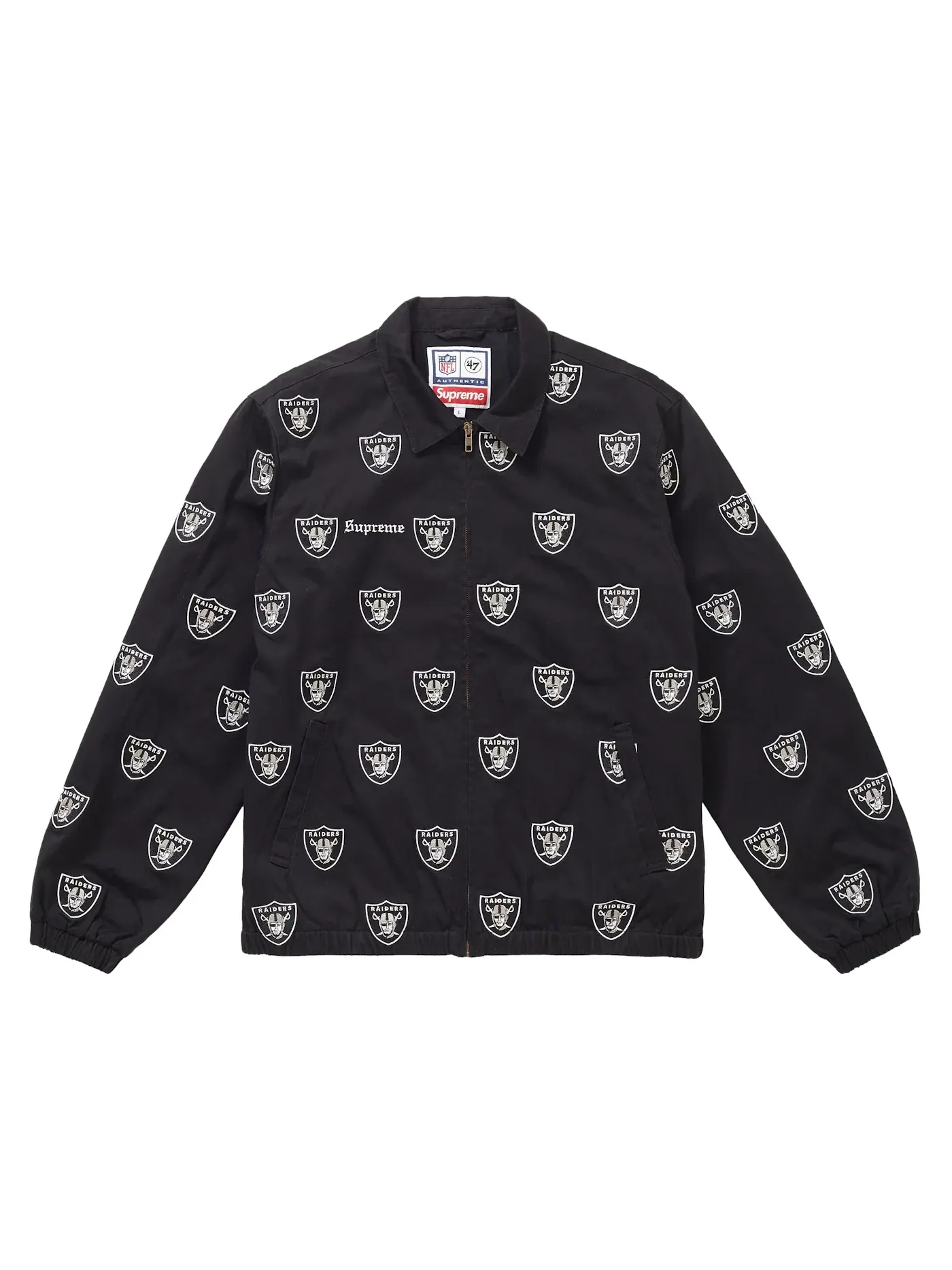 Мужская куртка-харингтон с вышивкой Supreme NFL x Raiders x '47 Embroidered Harrington Jacket Supreme — изображение 1 из 3