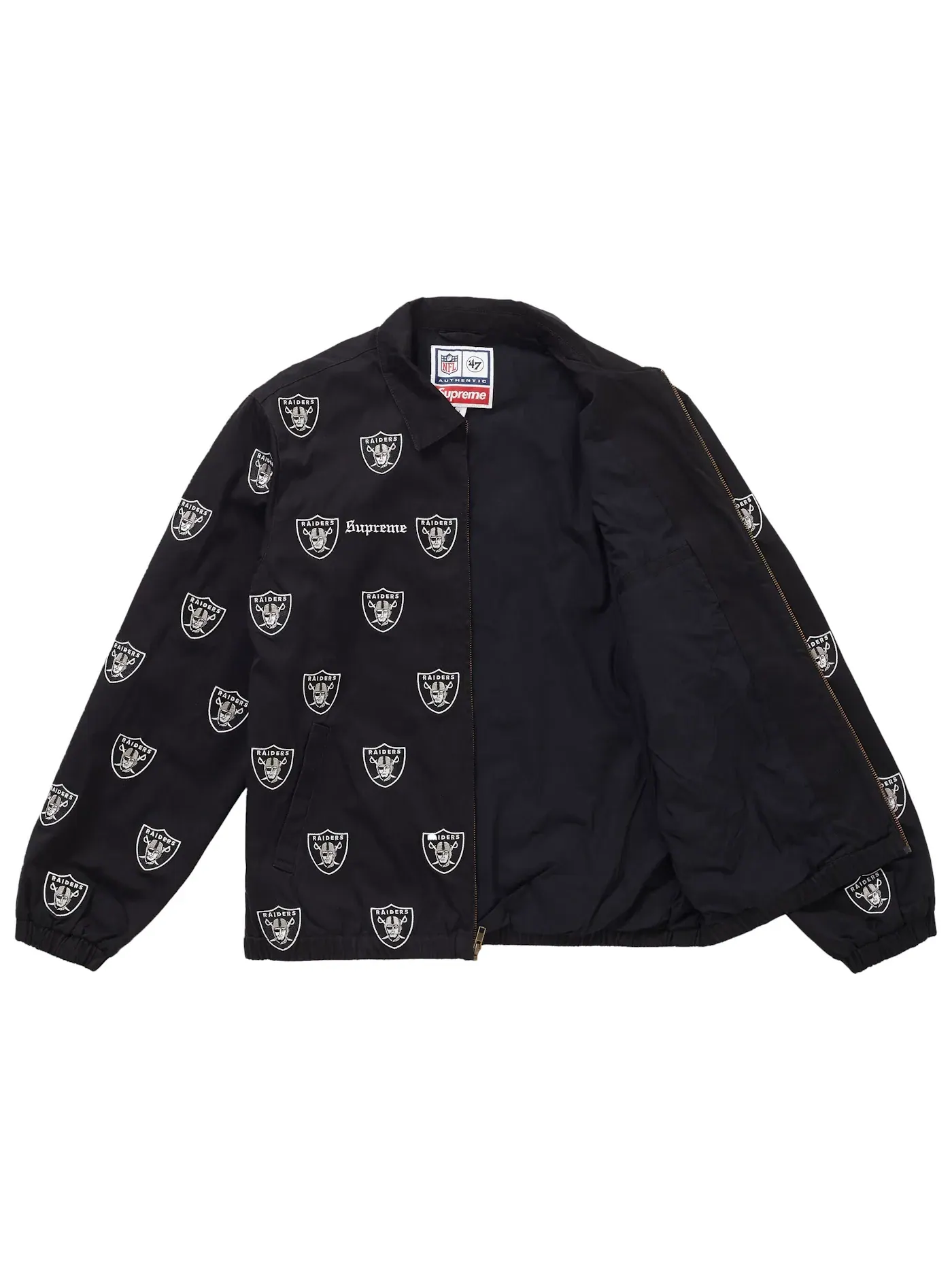 Мужская куртка-харингтон с вышивкой Supreme NFL x Raiders x '47 Embroidered Harrington Jacket Supreme — изображение 2 из 3